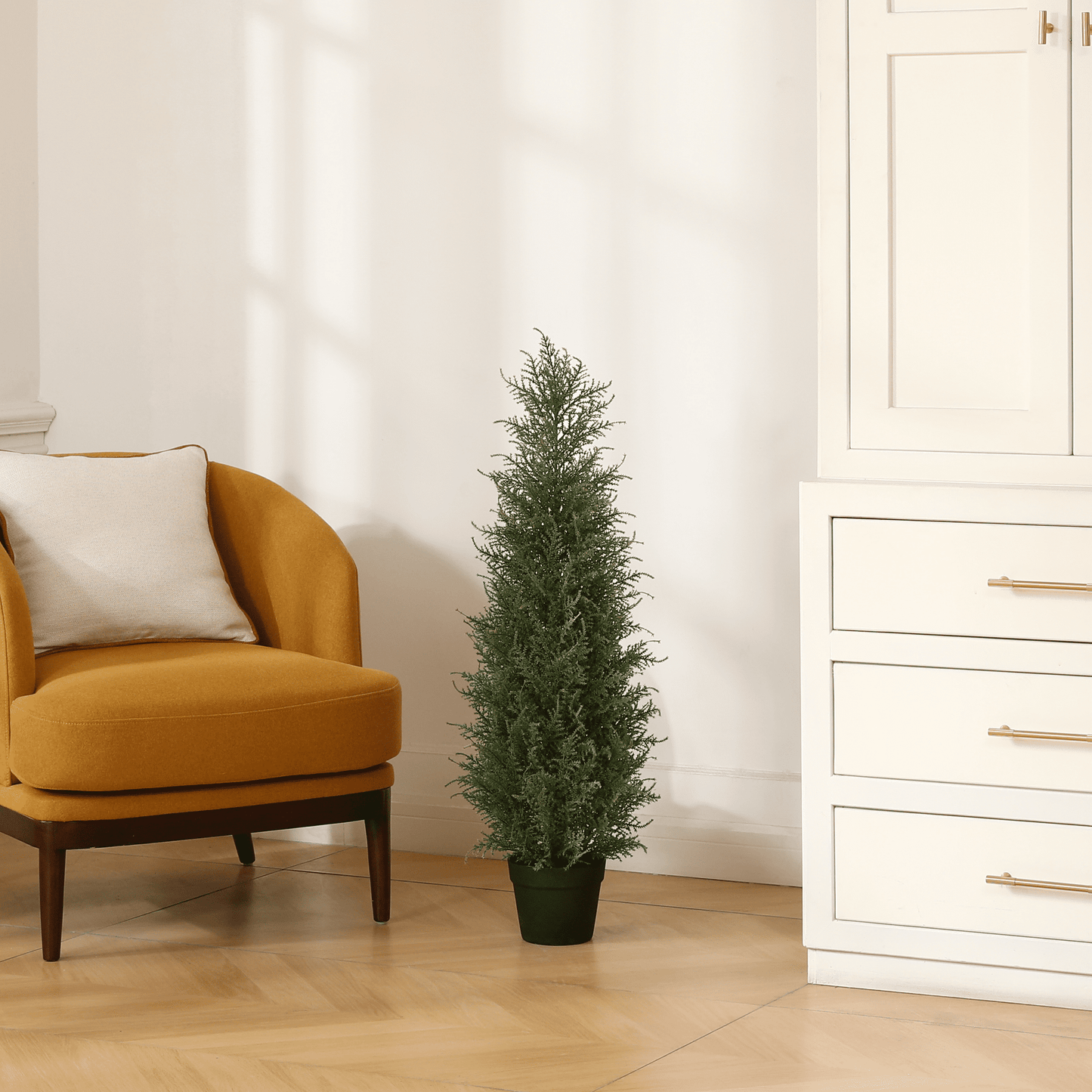 3 Feet Artificial Cedar Tree UV Rated for Indoor/Outdoor Decor , DR.Planzen