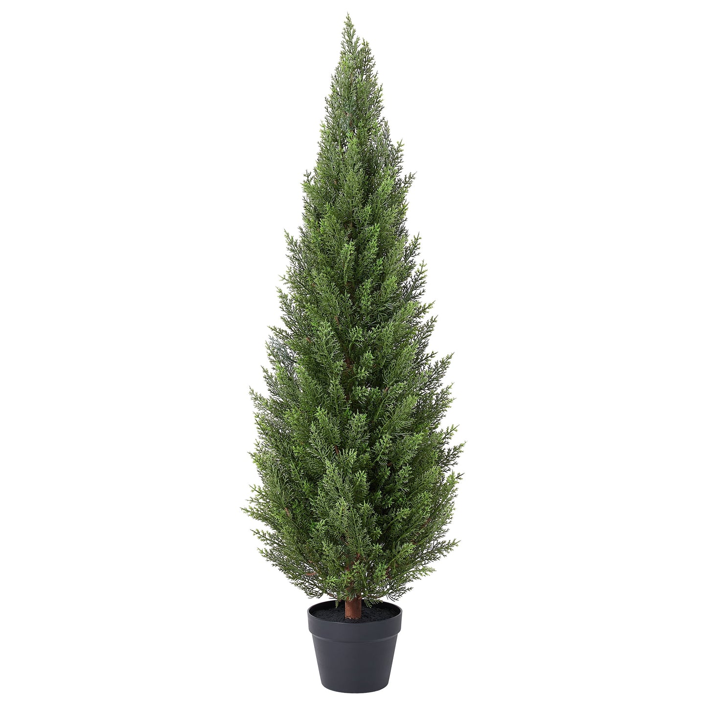 DR.Planzen 4ft Artificial Cedar Tree with Real Wood Trunk, Faux Silk Plant UV Resistant for Indoor Outdoor, Lifelike Fake Potted Tree for Home Office Decor