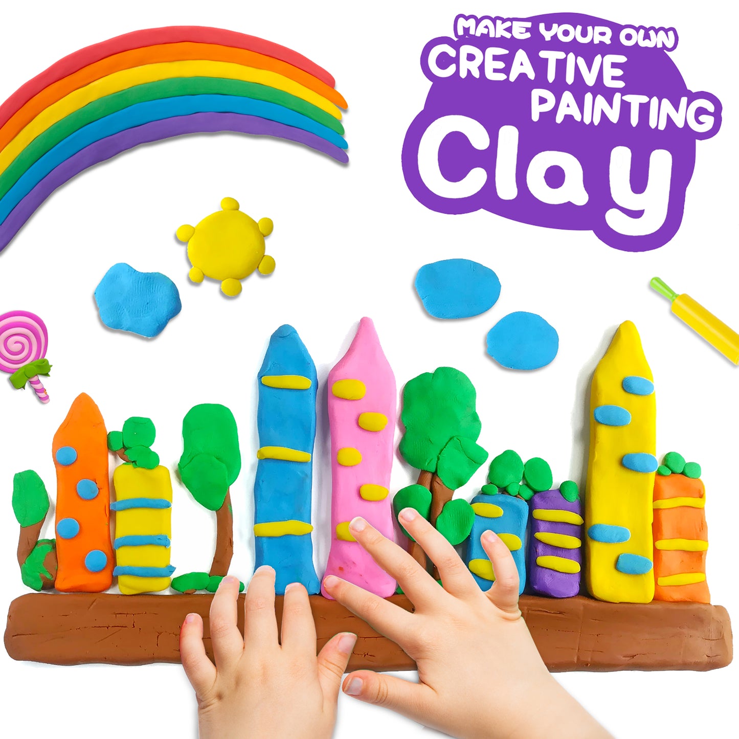 Air Drying Clay Solf Clay Craft Kits for Kids 24 Colors Plasticine Modelling Clay Tools Set for Boys and Girls Children Over 3 Years Old