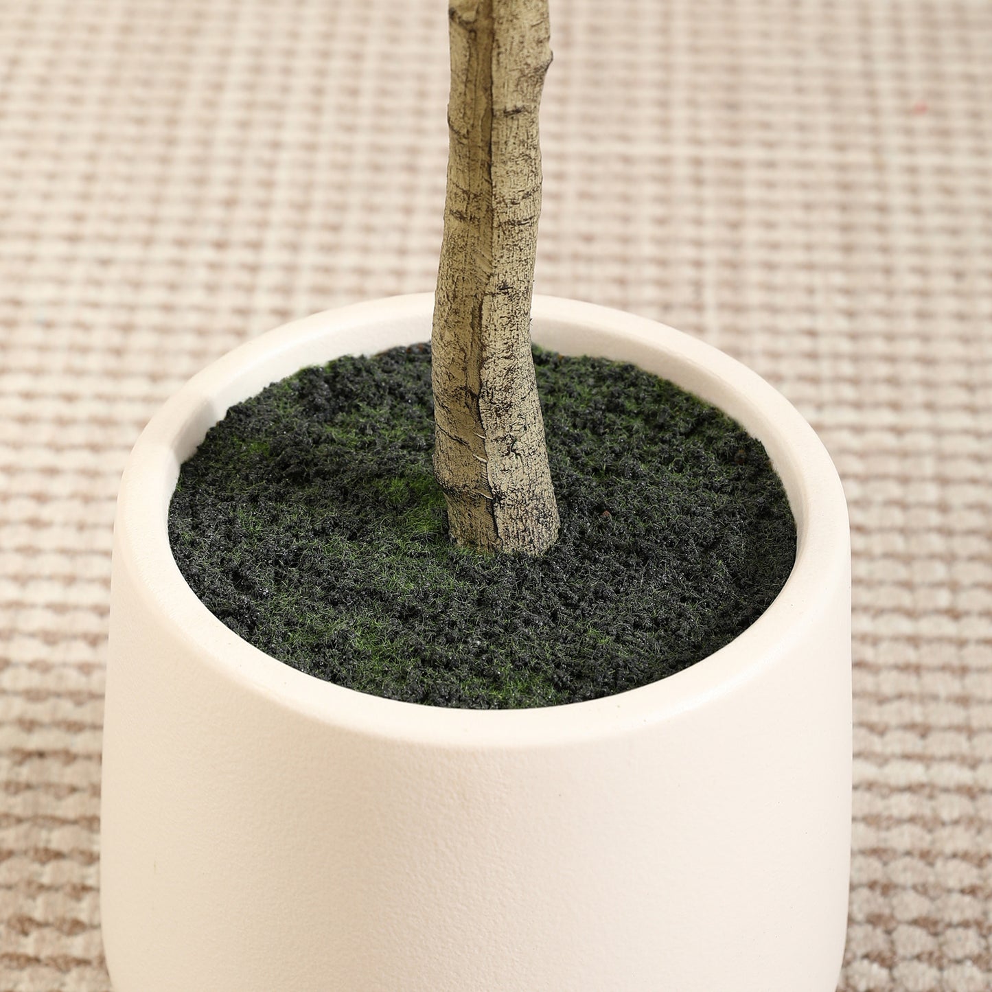 DR.Planzen 6FT Faux Olive Tree with Oval White Planter, Pre Potted Fake Greenry Olive Tree for Home Decor