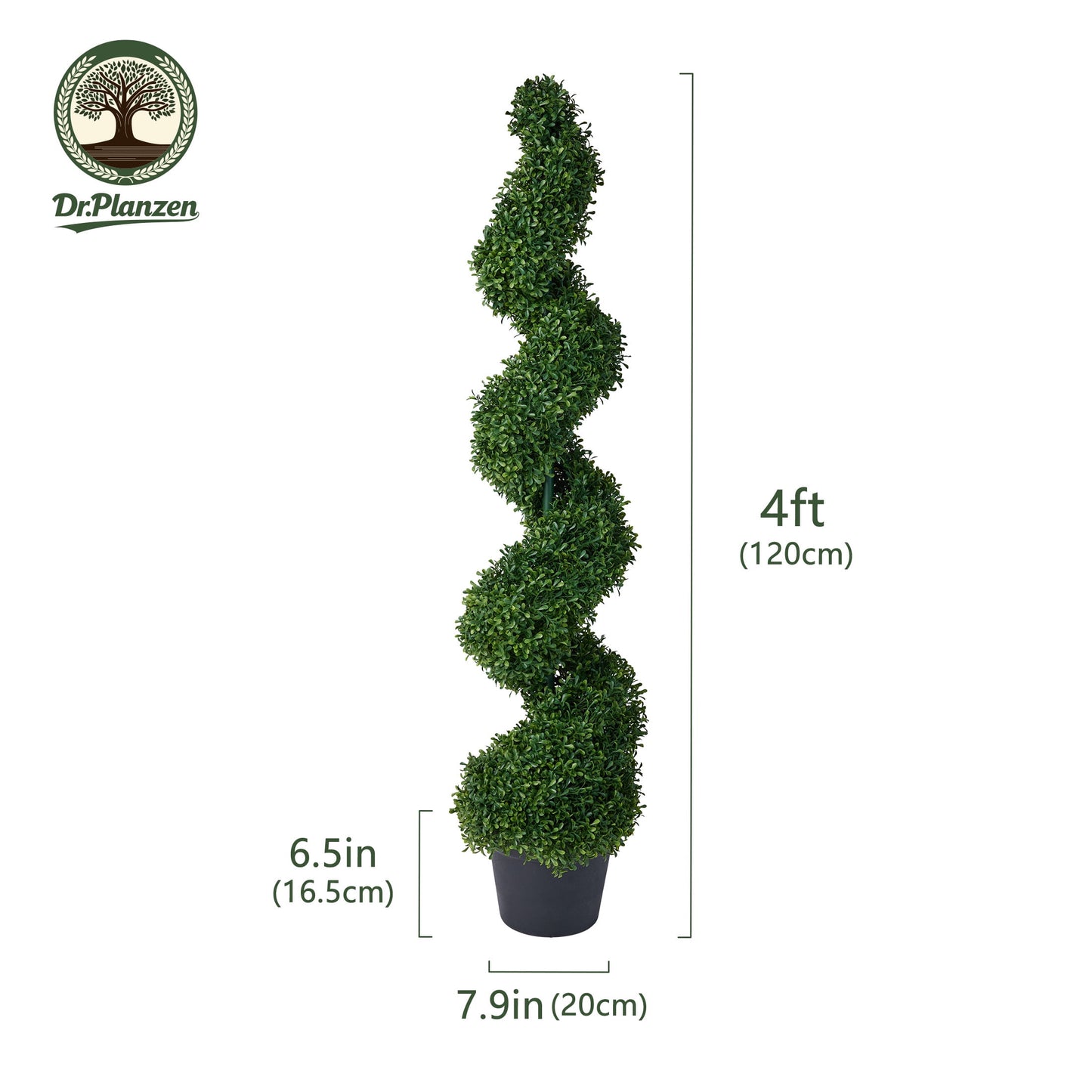 2 Pack 4FT Artificial Boxwood Spiral Topiary Tree ¨C 900 Leaves Faux Boxwood Plant, UV Resistant Outdoor Fake Plant ¨C Realistic Front Door Entryway Porch Decor Potted Tree for Outdoor Garden Patio