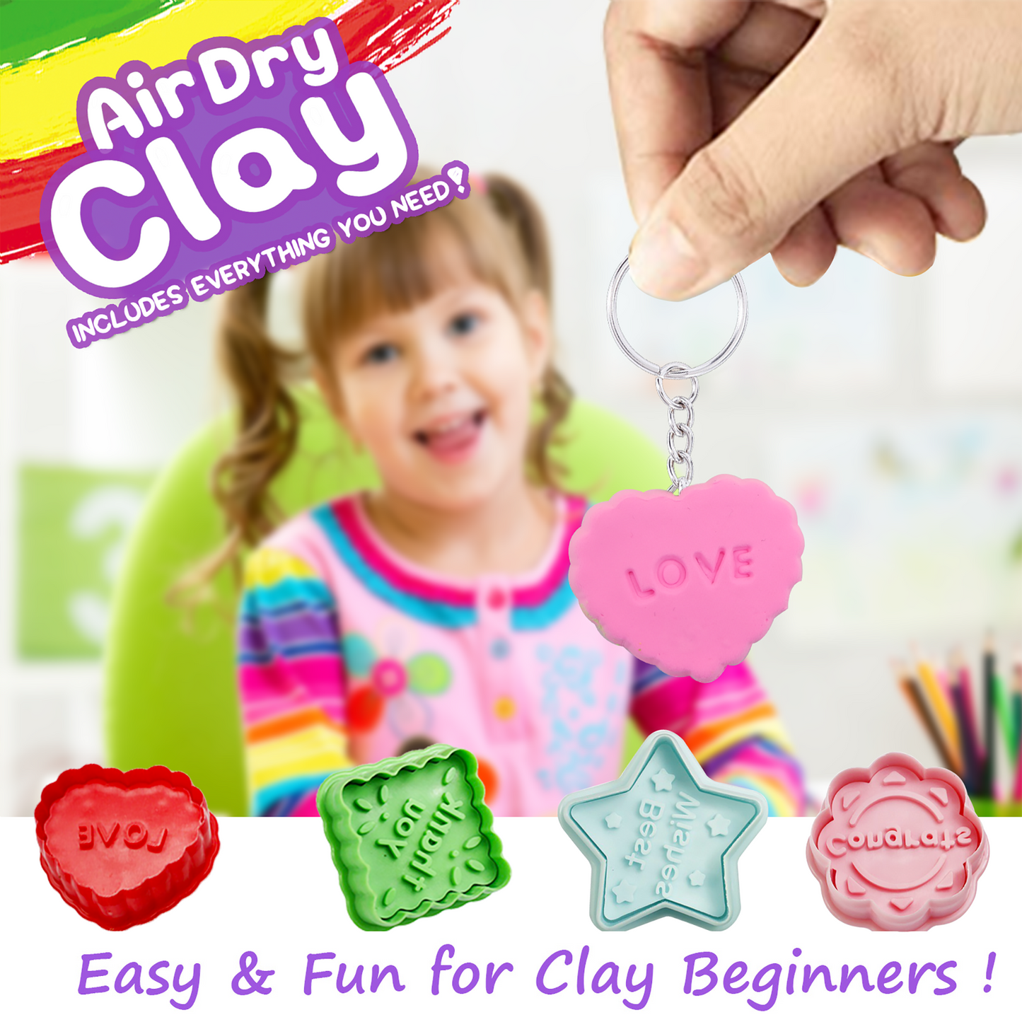 Air Drying Clay Solf Clay Craft Kits for Kids 24 Colors Plasticine Modelling Clay Tools Set for Boys and Girls Children Over 3 Years Old