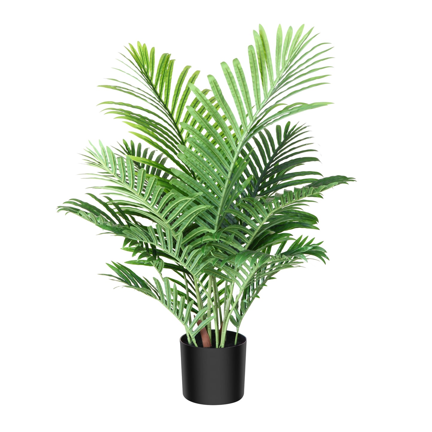 3 Feet Fake Majesty Palm Plant Artificial Majestic Palm Faux Ravenea Rivularis in Pot for Indoor Outdoor Home Office Store, Great Housewarming Gift, Set of 1