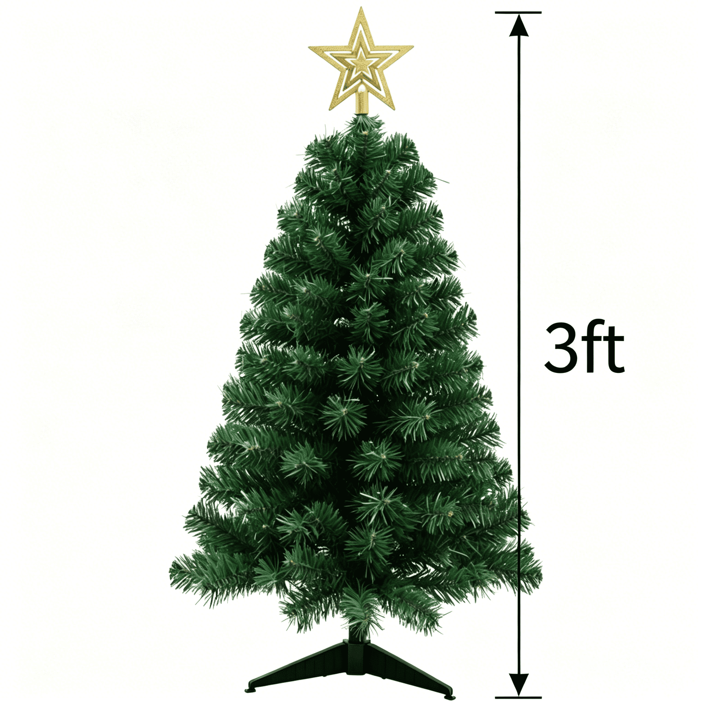 3 ft Christmas Tree with Star Topper - Artificial Christmas Tree, Small Christmas Tree, Mini Xmas Tree, Tabletop Holiday Tree for Indoor Christmas Decorations, Home, Office, Apartment