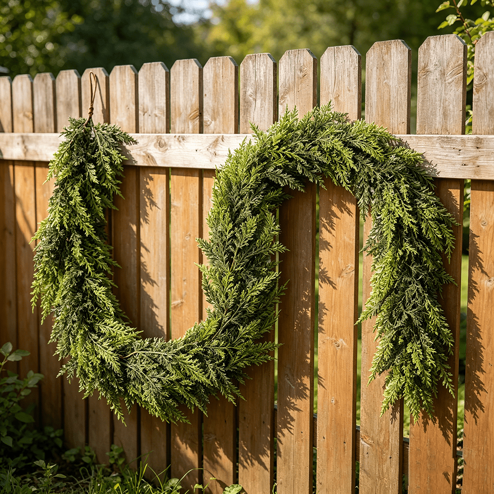 DR.Planzen 6FT Norfolk Pine Garland, 600 PE Tips Christmas Garland, Faux Greenery Garland, Artificial Pine Garland, Christmas Greenery for Fireplace Mantel Table Stairs Indoor Decor