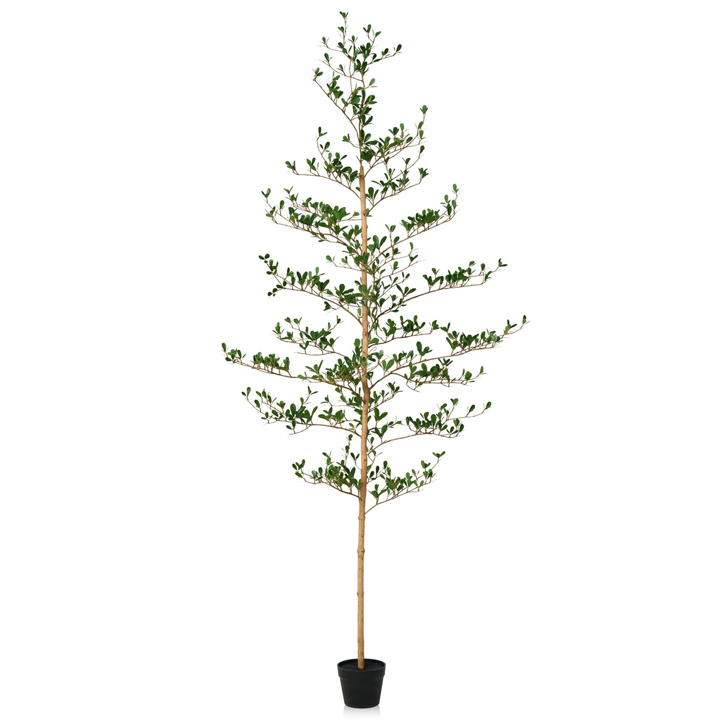 DR.Planzen 7ft Faux Black Olive Tree - Realistic Potted Artificial Tree with Natural Trunk & Silk Leaves - Tall Faux Plant for Home, Office, Indoor & Outdoor Decor - Low Maintenance & UV Resistant