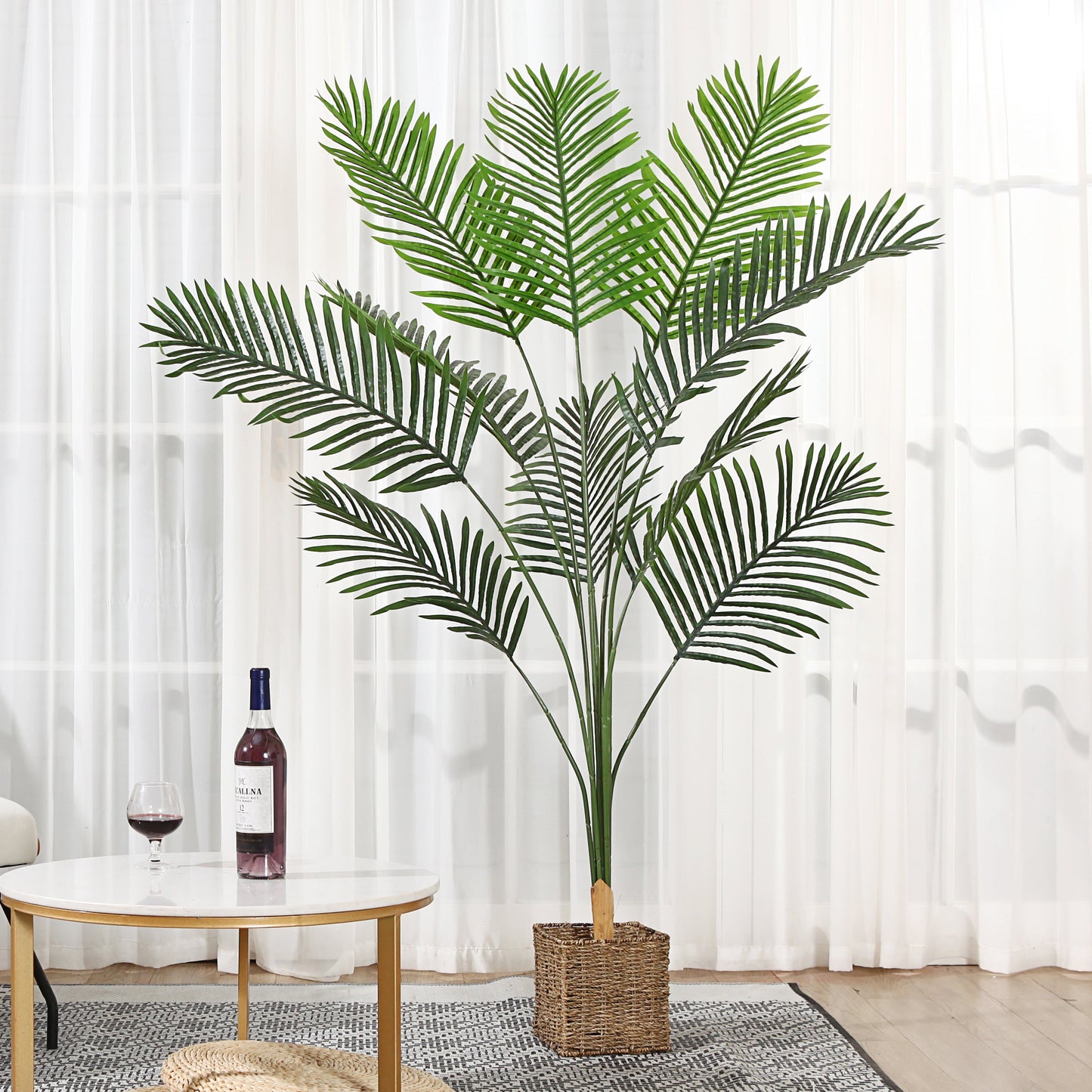 DR.Planzen 6ft Artificial Palm Tree Indoor Plant Tall Fake Tropical Paradise Palm Tree in Pot, Faux Areca Palm Tree for Home Office Living Room Bedroom Farmhouse Modern Decor