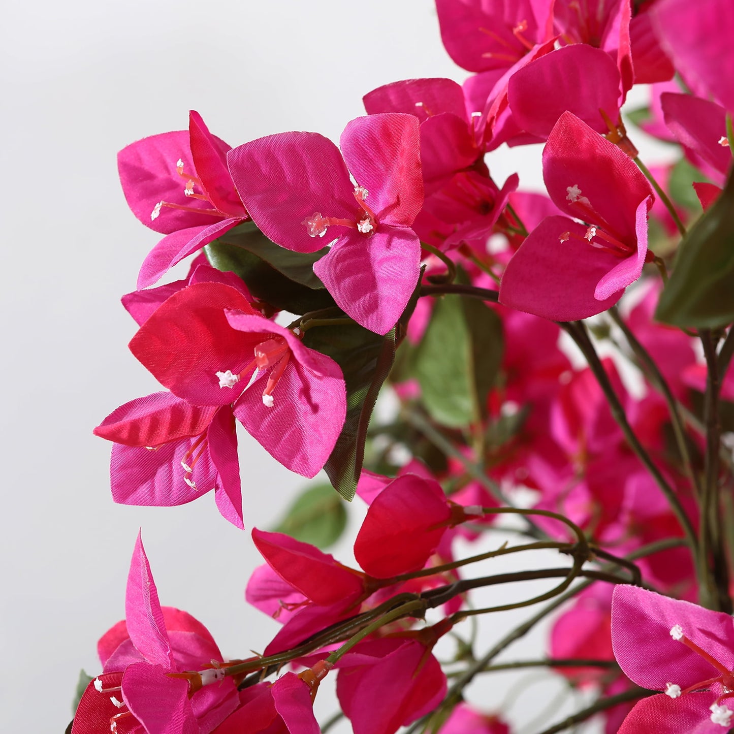 5FT Tall Potted Artificial Bougainvillea Tree, Outdoor Indoor Office Wedding Home Decor Plants with Wood Trunk and Pink Flowers, DR.PLANZEN, 12 lb