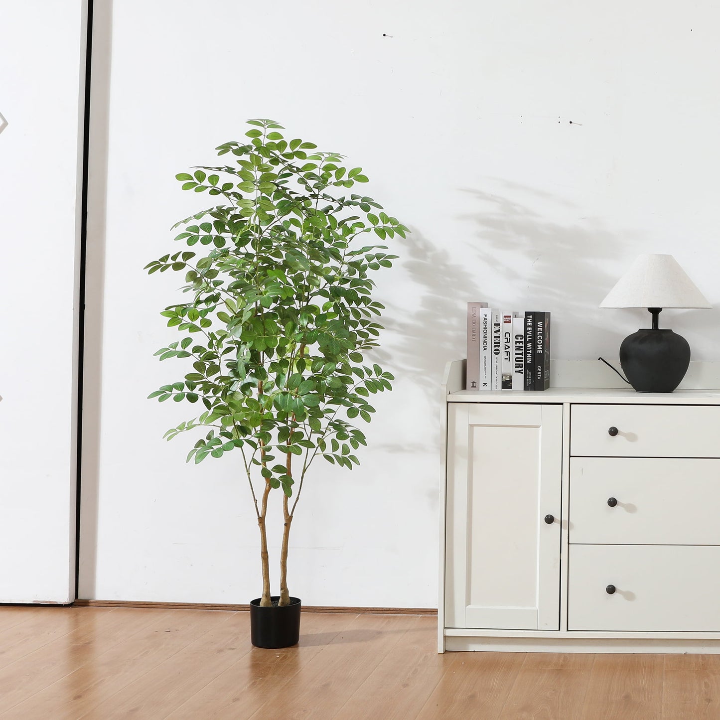 5 ft Faux Moringa Oleifera Tree in Pot, Artificial Horse Radish Tree, Fake Plants for Home Decor