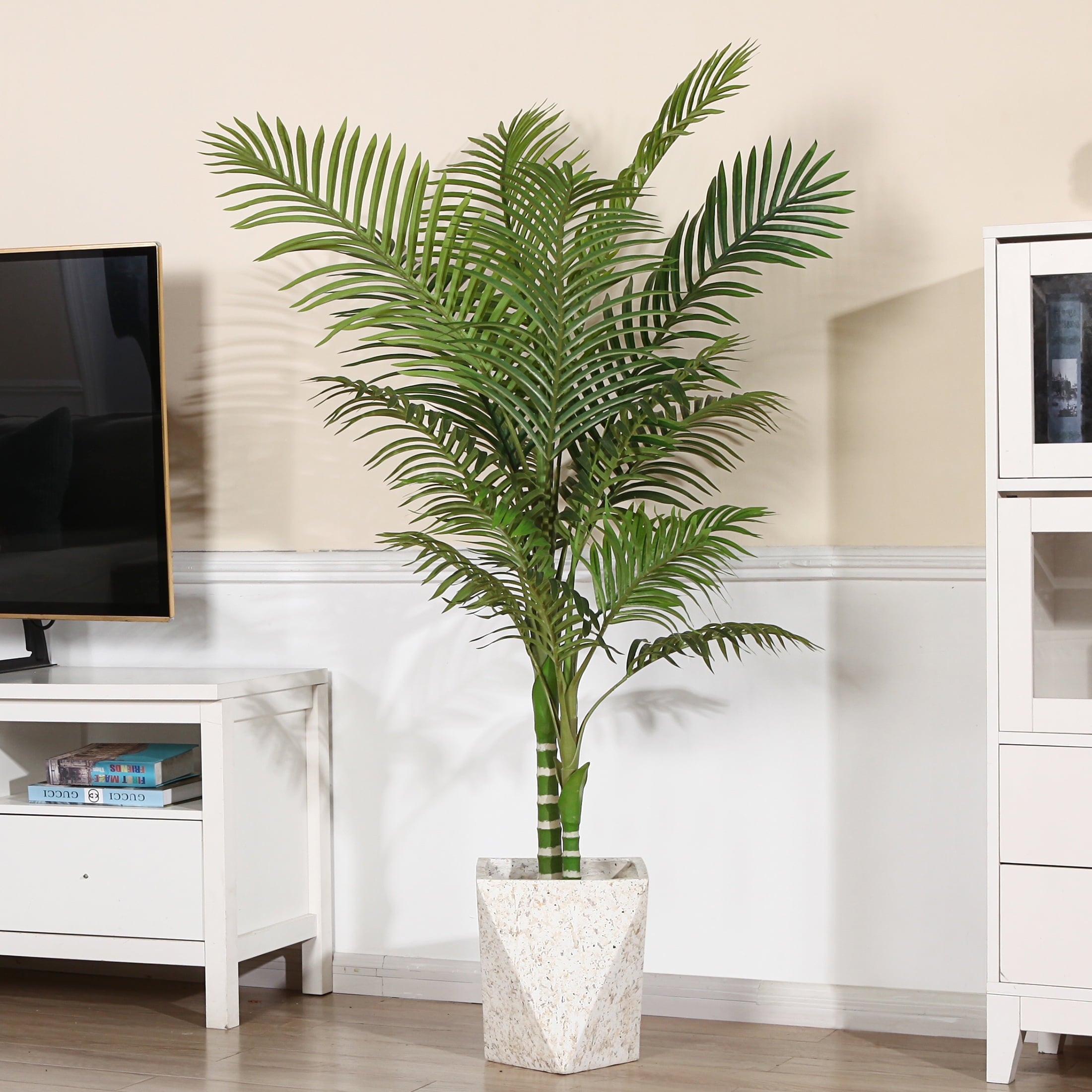 areca palm cane easily removable Artificial Golden Cane Palm Plants 5 Feet Fake Tree for Home Decor Ind – DR.Planzen