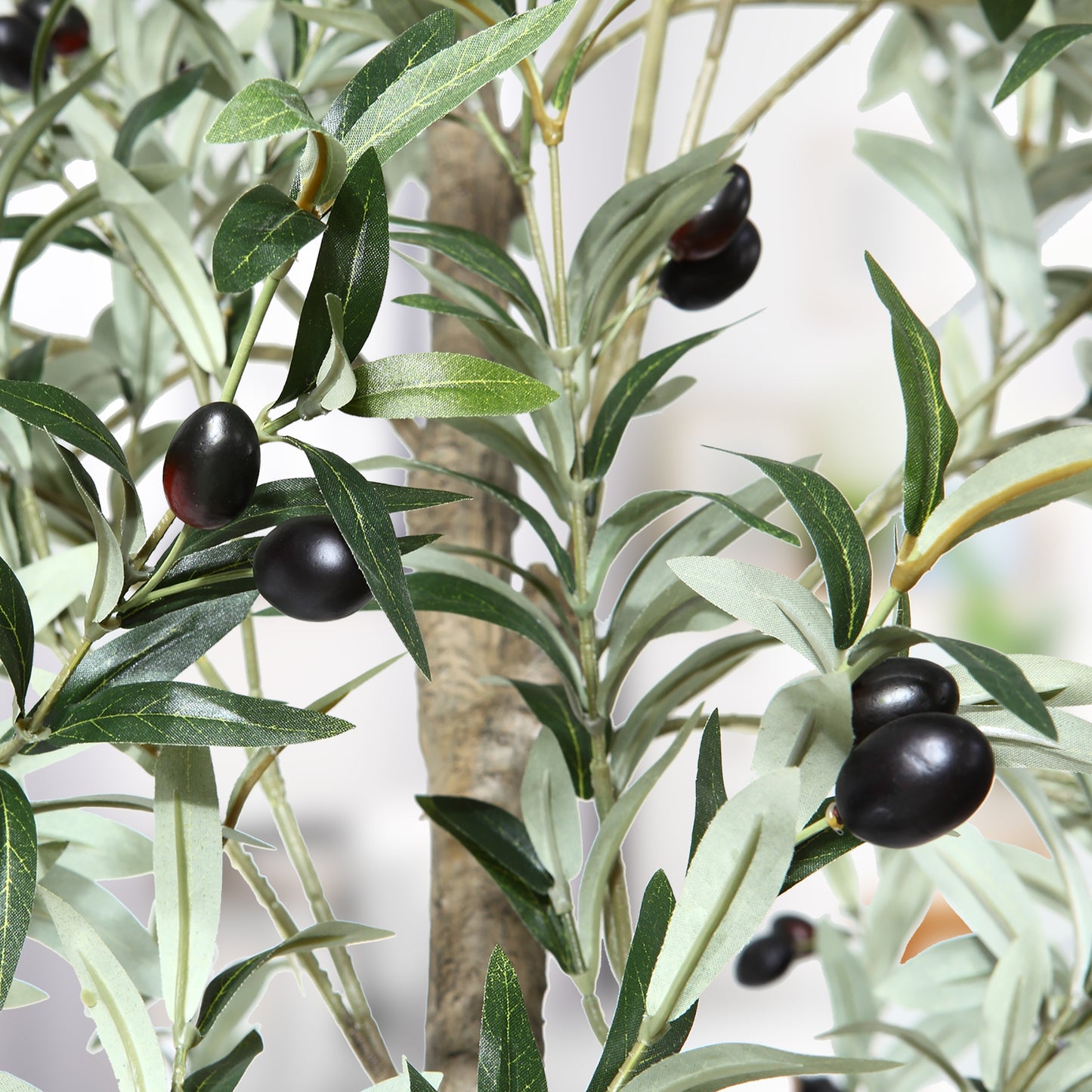 Artificial Olive Tree 10 Feet Fake Olive Plant and Handmade Seagrass Basket, Perfect Tall Faux Topiary Silk Tree for Indoor Entryway Decor Home Office Patio Porch Balcony Gift