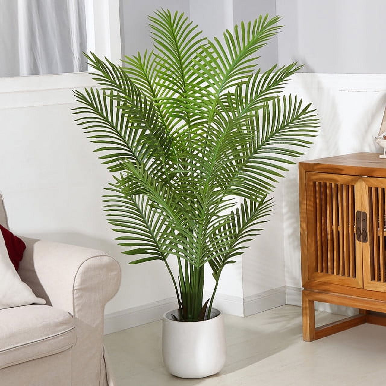 palm plant in basket 5 Feet Artificial Plants in Basket Faux Green Areca Palm Plant with Wo – DR.Planzen