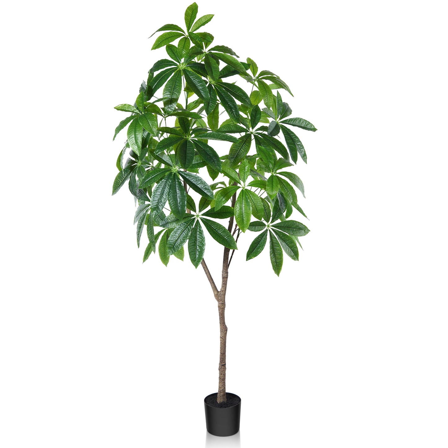 6FT Artificial Plants Pachira Aquatica Money Tree, Fake Plastic Money Plant, Pre Potted Faux Greenry Plant for Home Decor Office House Living Room Indoor Outdoor