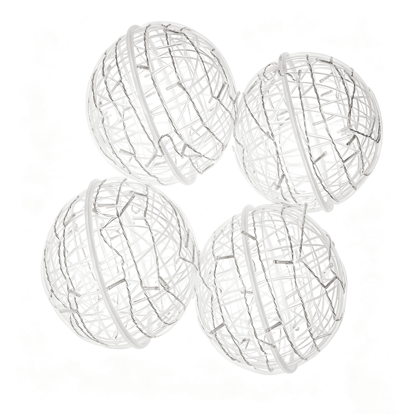 DR.Planzen 4 Pack 8in Christmas Ball Lights Outdoor, Hanging Globe Lights, Sphere Tree Lights, Warm White LED Lights - 160 LEDs, 8 Modes for Yard Porch Patio Home