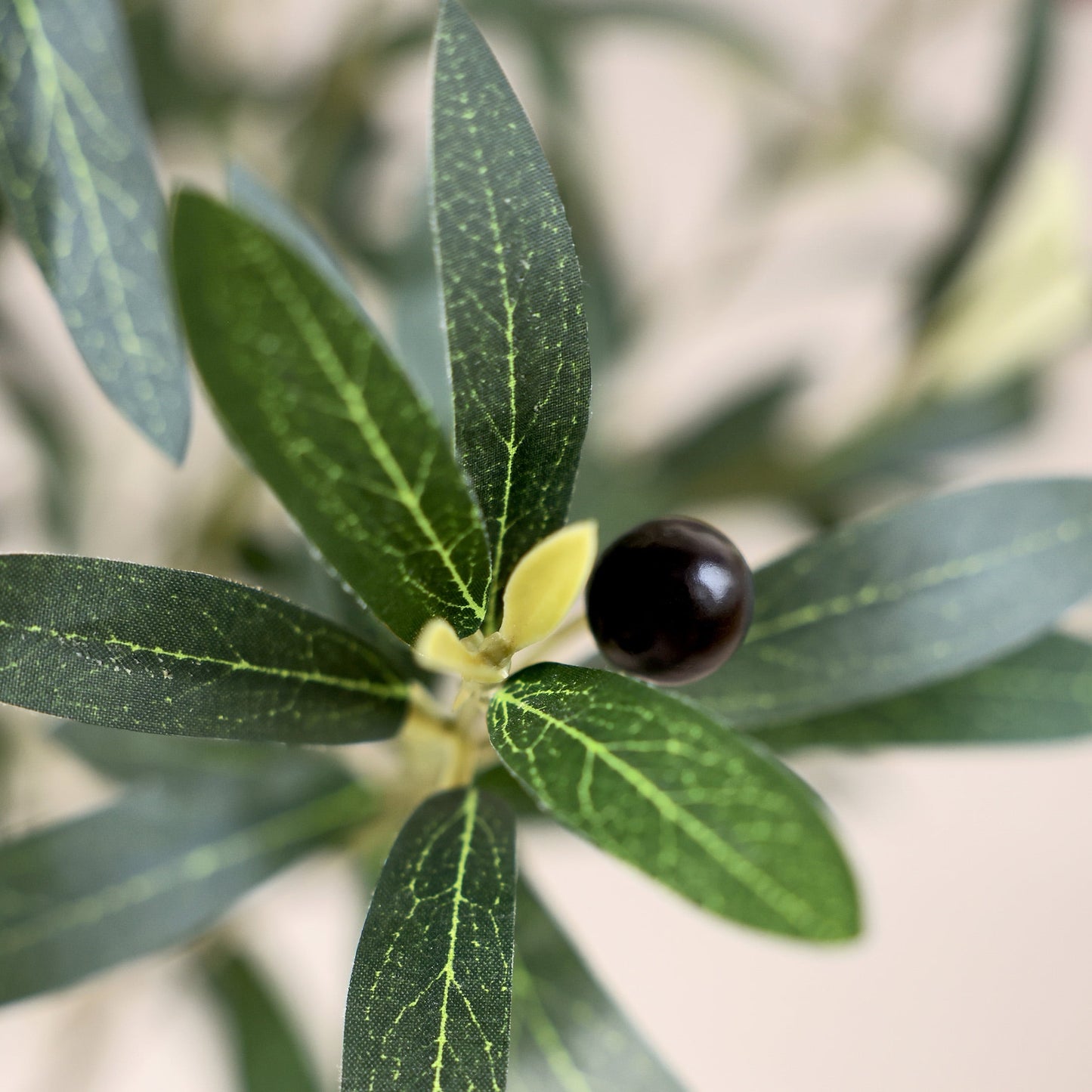 DR.Planzen 4.5ft Artificial Olive Tree with White Planter, Tall Faux Olive Tree, Artificial Plants with Lifelike Fruits for Home Office Decor