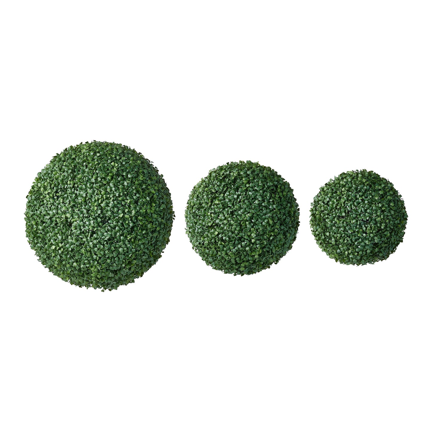 DR.Planzen 3 Pack Artificial Boxwood Topiary Balls Set (12/15/18 Inch), UV Resistant Fake Greenery Balls for Indoor Outdoor Decor, Garden Patio Front Door