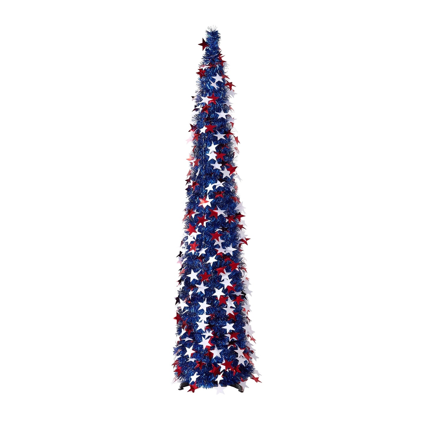 DR.Planzen 4th of July 5FT Patriotic Star Spangled Tree, Red White Star Decorative Pop up Tree for 4th of July, Independence Day Indoor Outdoor Decor