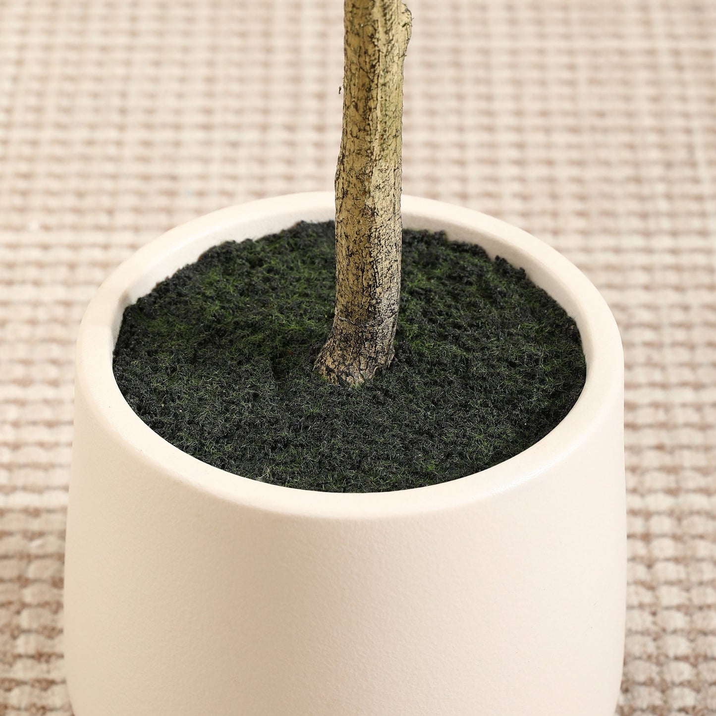 DR.Planzen 6ft Fake Ficus Tree with Oval White Planter, Pre Potted Faux Greenry Plant for Home Decor Office House Living Room Indoor Outdoor, Big Fake Plants Fake House Plants