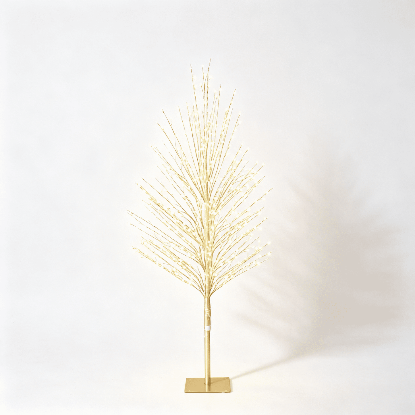 DR.Planzen 4FT Pre-Lit Twisted LED Christmas Tree, Golden Warm White Lighted Spiral Tree with Breathing Flash, Indoor & Outdoor Holiday Decor