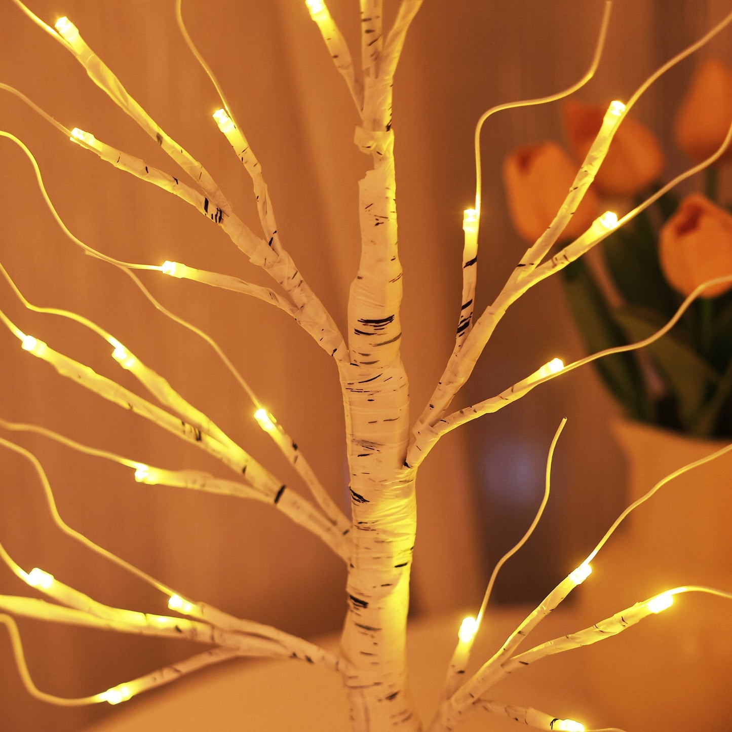 DR.Planzen 3 Pack Warm White LED Birch Light Spirit Trees, Christmas Tree Holiday Decor,4ft/6ft/8ft assorte