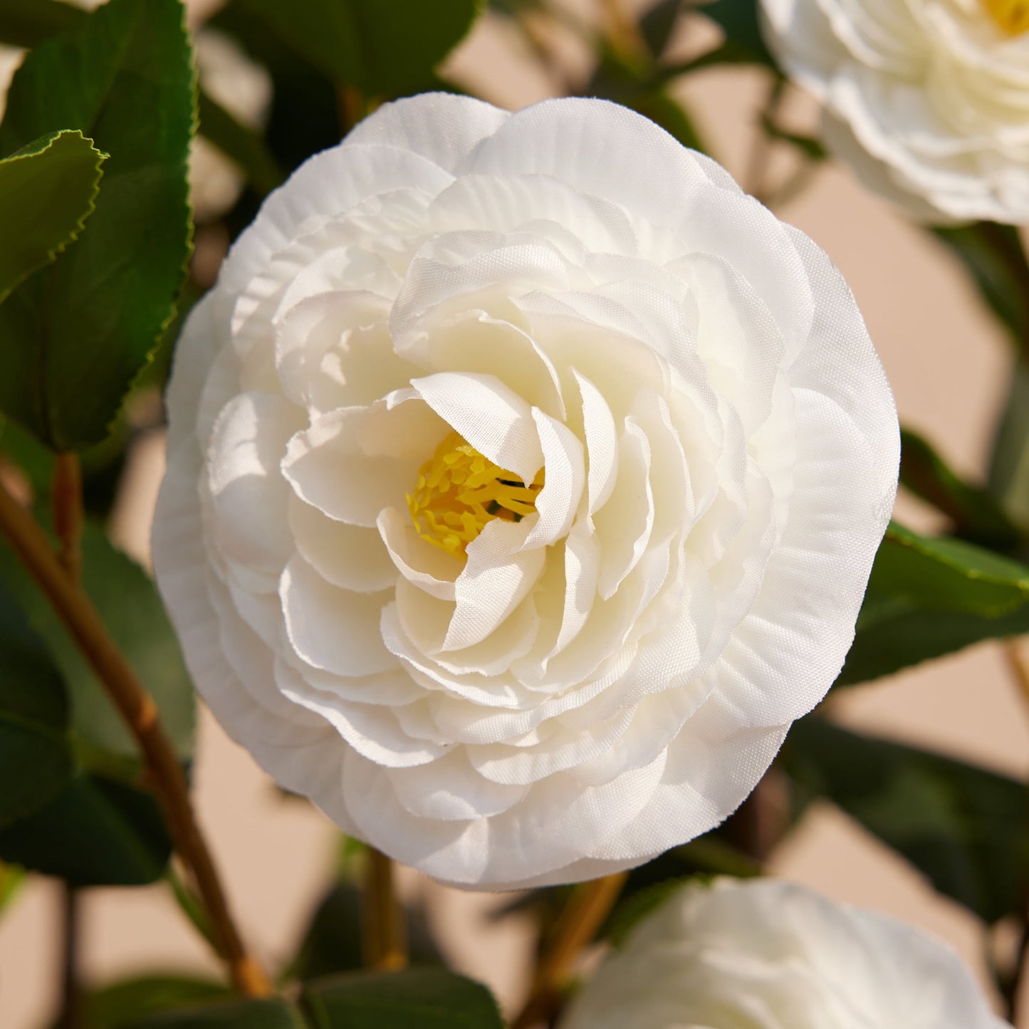 Artificial Camellia Tree 3FT in Pot ¨C 27 Blooming White Flowers & 252 Leaves UV Resistant Faux Camellia Plant for Indoor Outdoor Decor, Front Door Porch Patio Living Room Office