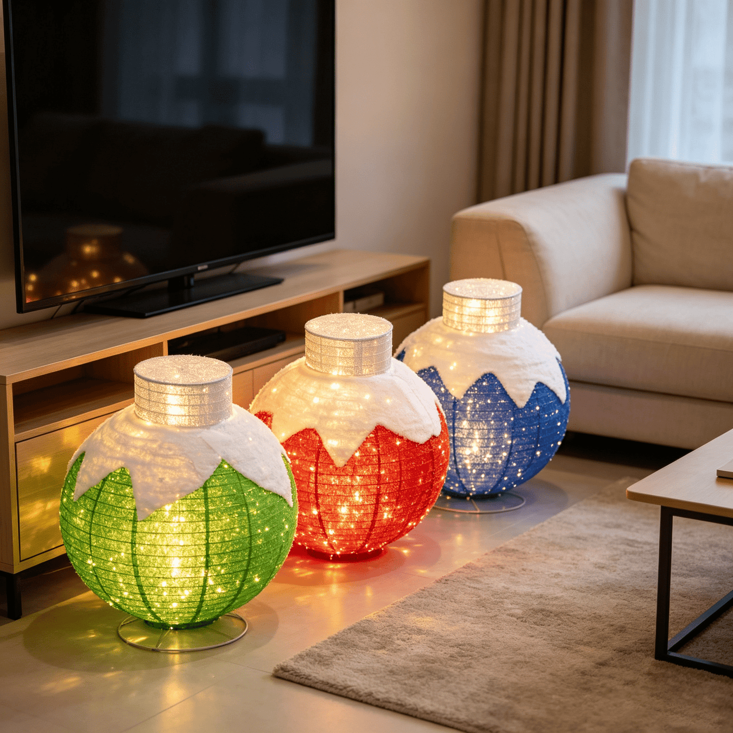 DR.Planzen 3Pack Christmas Ball, LED Holiday Decorations