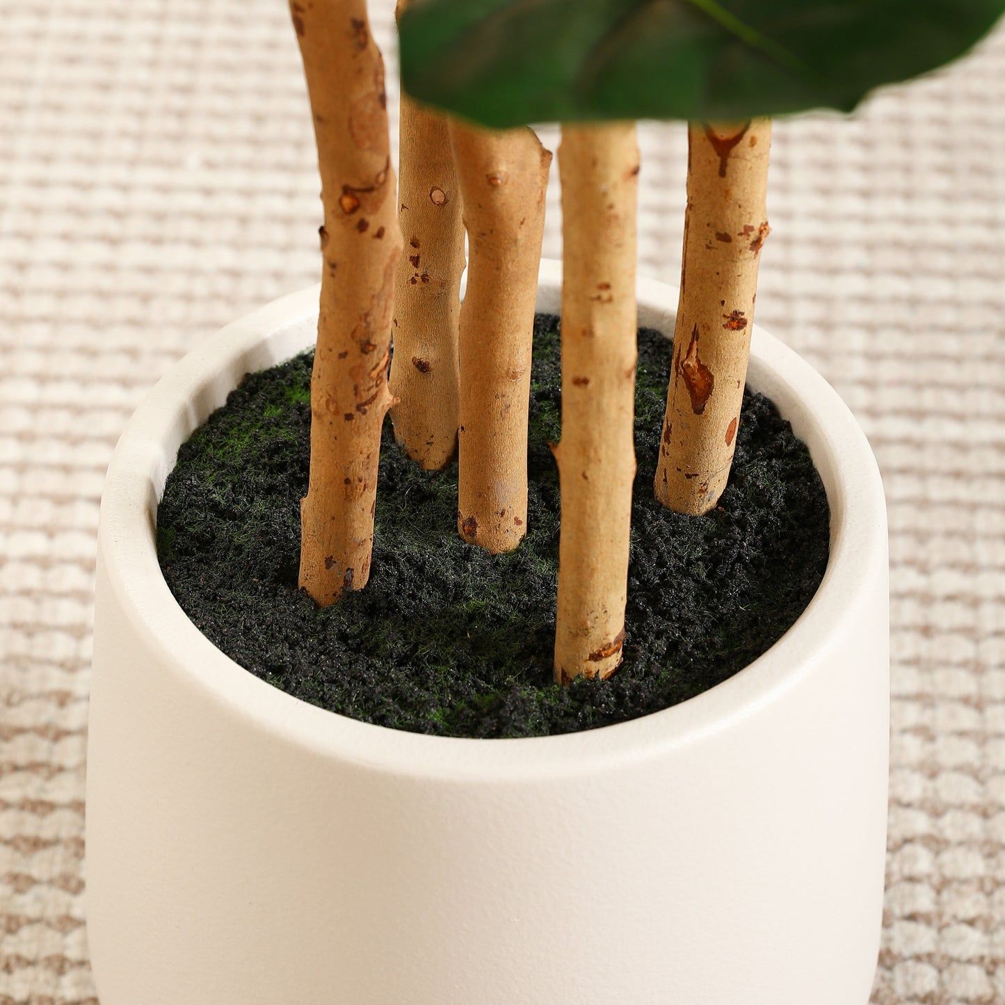 DR.Planzen 7FT Artificial Fiddle Leaf Fig Tree with Realistic Leaves and Natural Trunk, Silk Faux Potted Tree