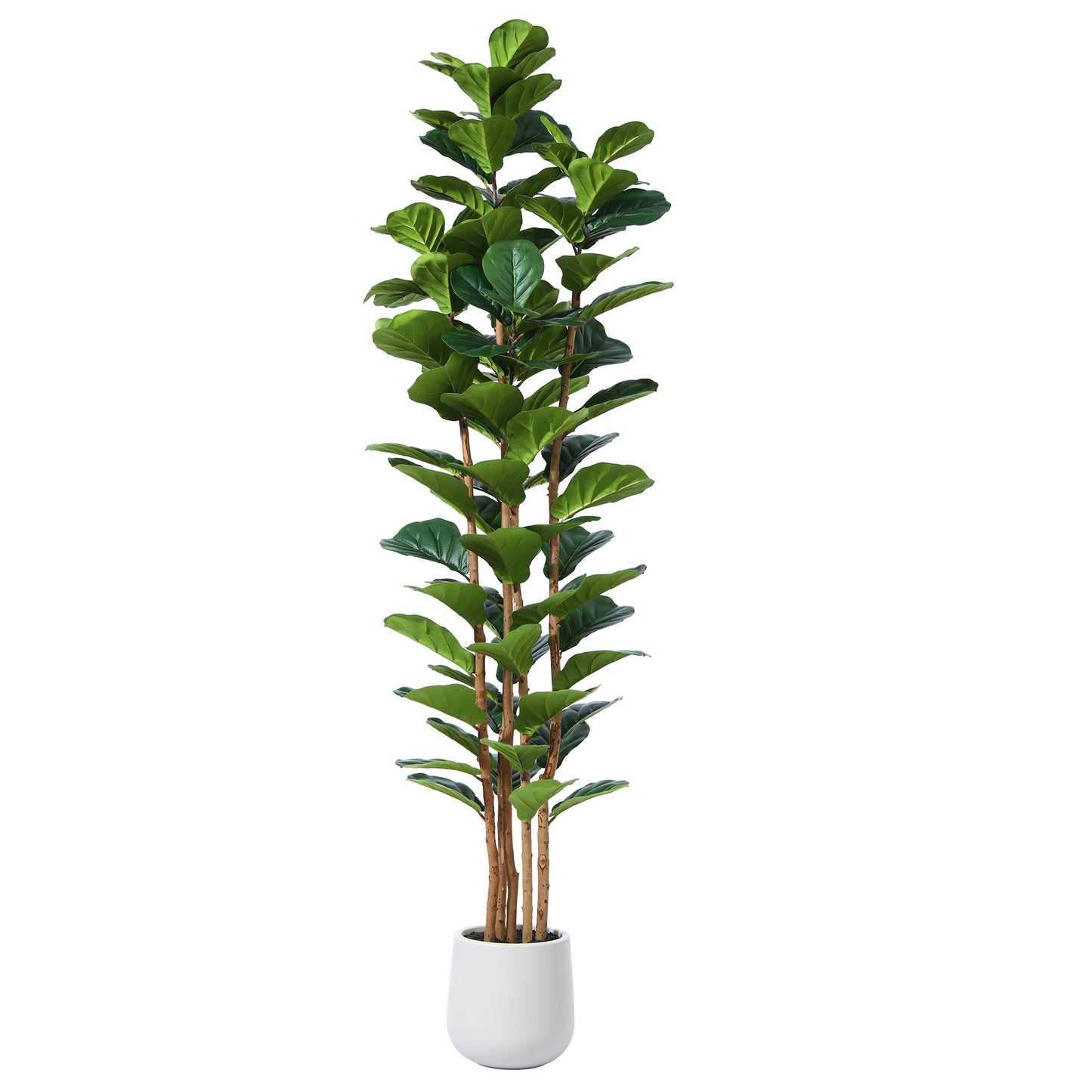 DR.Planzen 7FT Artificial Fiddle Leaf Fig Tree with Realistic Leaves and Natural Trunk, Silk Faux Potted Tree