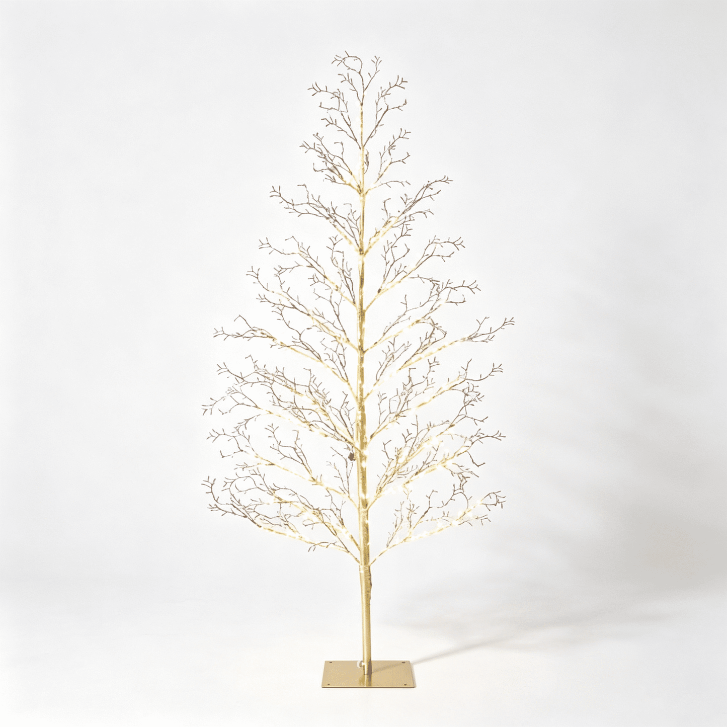 DR.Planzen 5FT Pre-Lit Ice Crystal Christmas Tree, Golden Warm White LED Lighted Tree with Breathing Flash Effect, Indoor & Outdoor Holiday Decoration