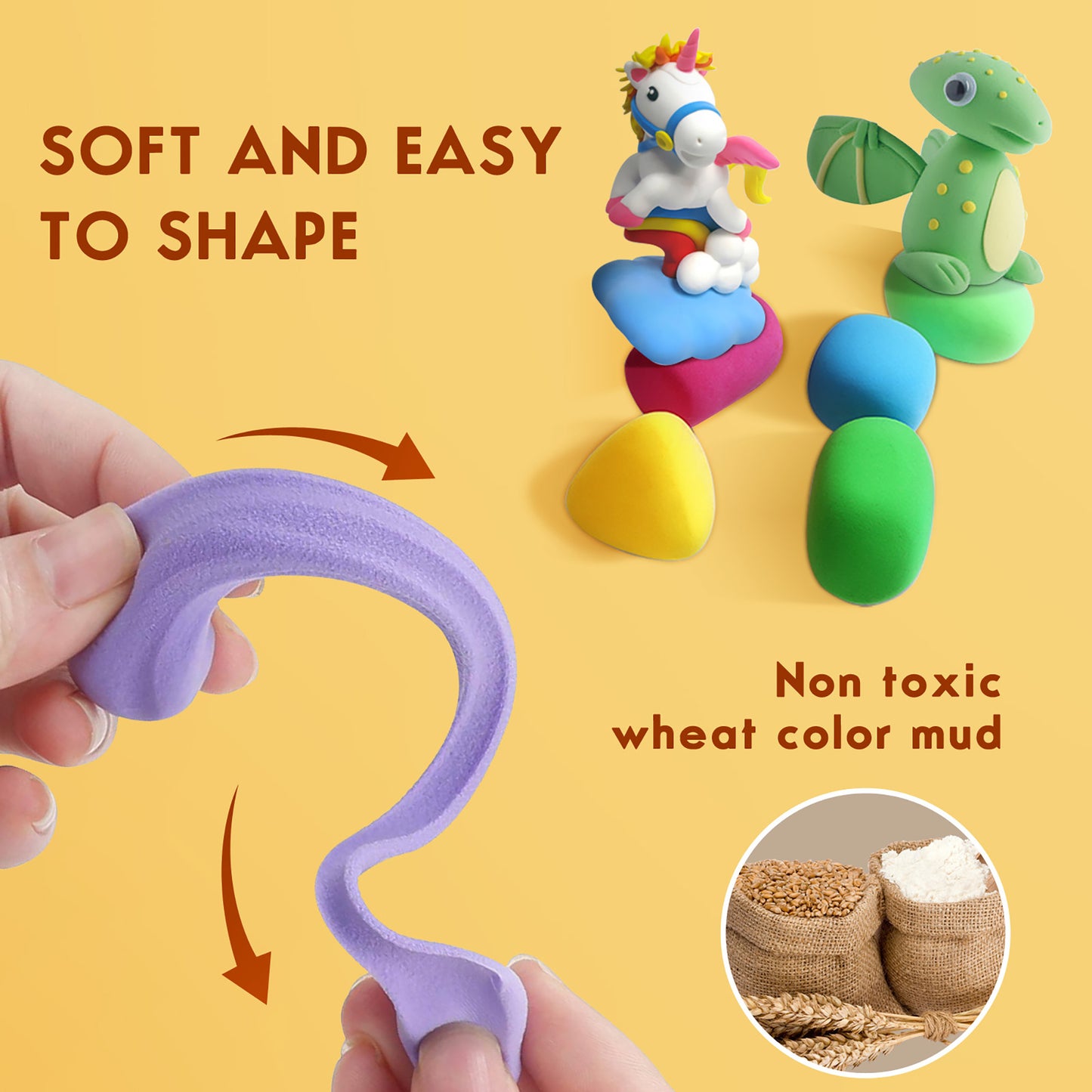Air Drying Clay Solf Clay Craft Kits for Kids 24 Colors Plasticine Modelling Clay Tools Set for Boys and Girls Children Over 3 Years Old