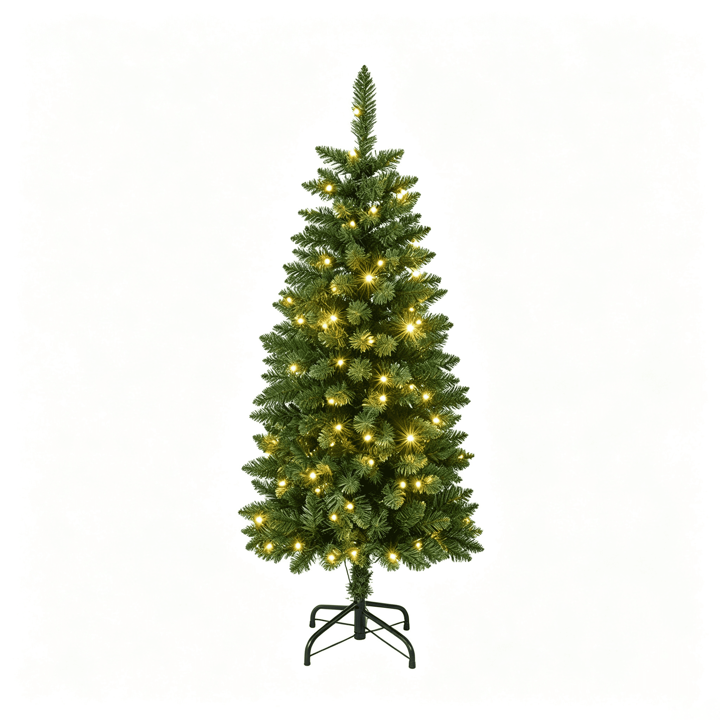 DR.Planzen 4FT Prelit Pencil Christmas Tree, Artificial Slim Christmas Tree, Slim Xmas Tree with Lights - 120 LED Warm White & Multicolor, 9 Modes - Indoor Tree for Apartment Office