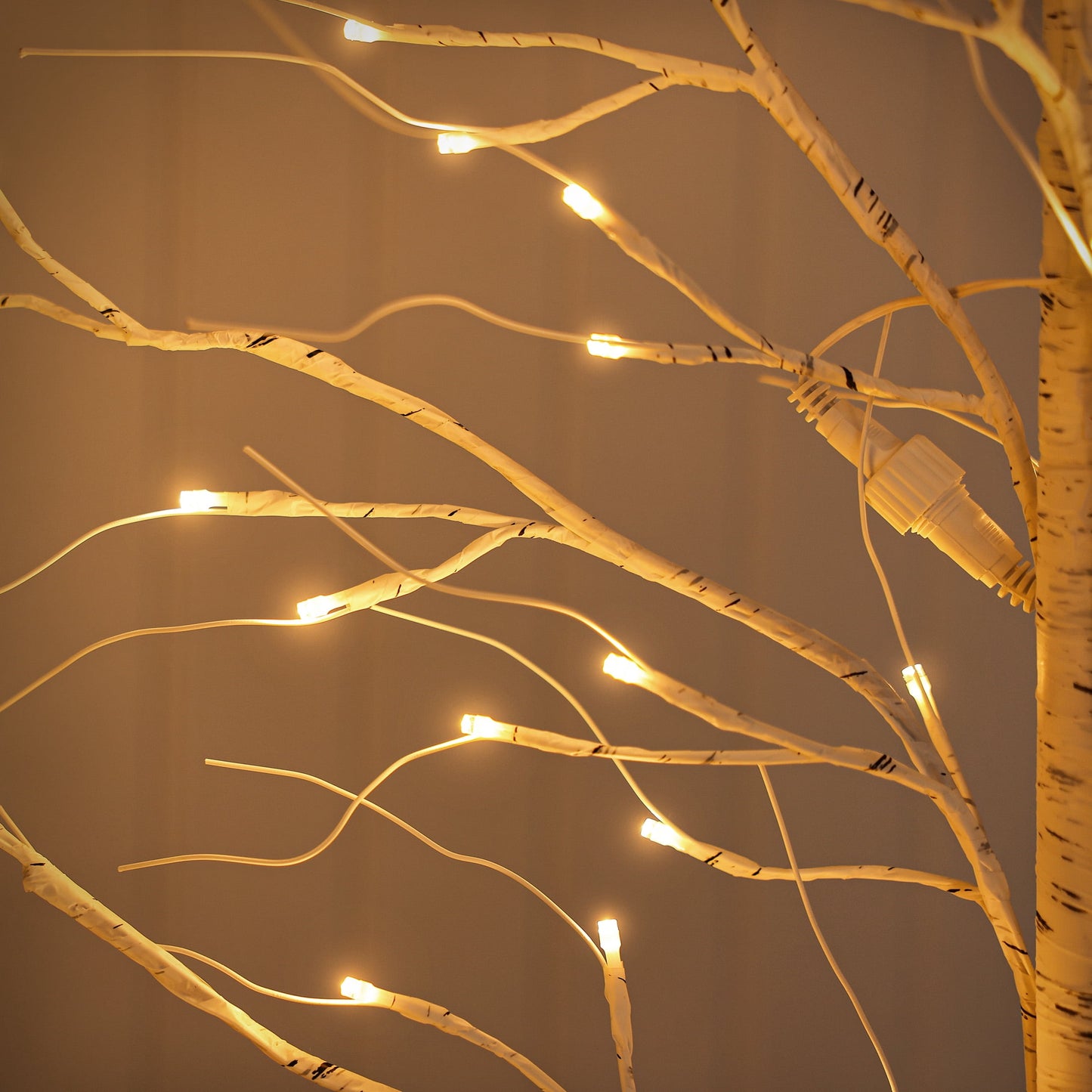LED Birch Tree Light 2 Pack 4 ft Artificial Pre-lit Trees - with Plug-in Warm Lights - Indoor Outdoor Christmas Holiday Wedding Decor for Home Party