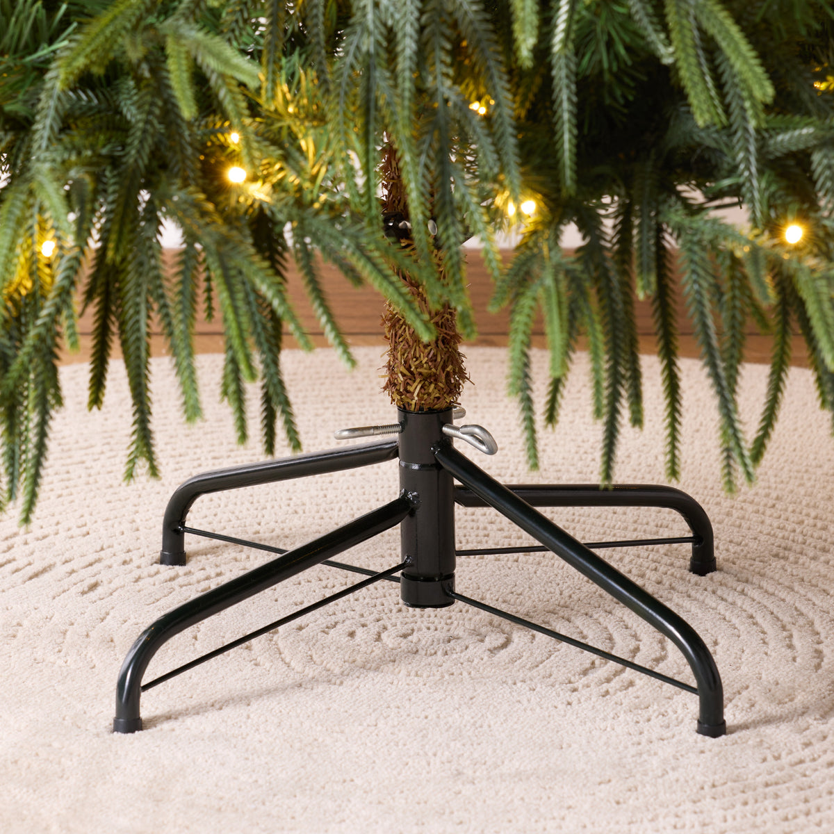 DR.Planzen 7.5ft Artificial Pencil Christmas Tree with Pre-Strung LED Lights, Narrow Spruce Xmas Tree with Metal Stand, Easy Assembly Holiday Decor