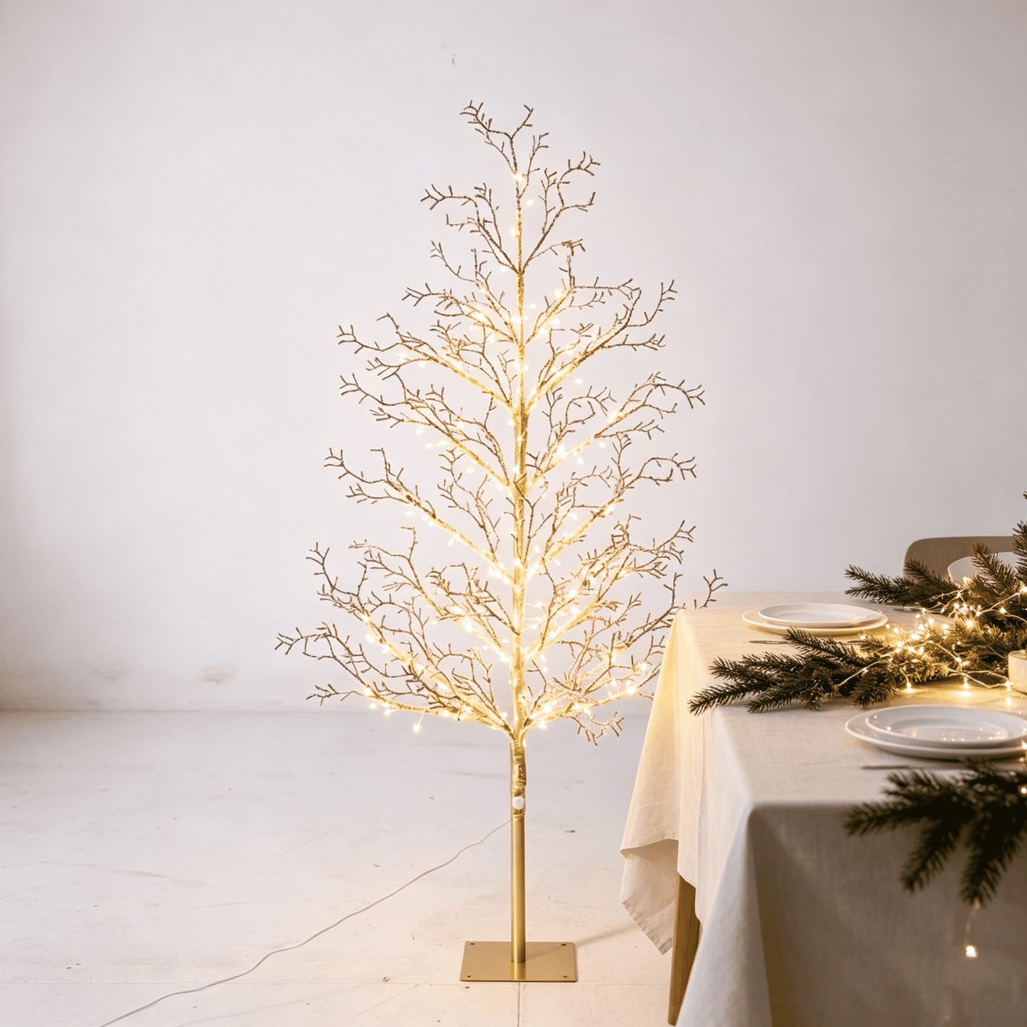 DR.Planzen 4FT Pre-Lit Ice Crystal Christmas Tree, Golden Warm White LED Lighted Tree with Breathing Flash Effect, Indoor & Outdoor Holiday Decoration