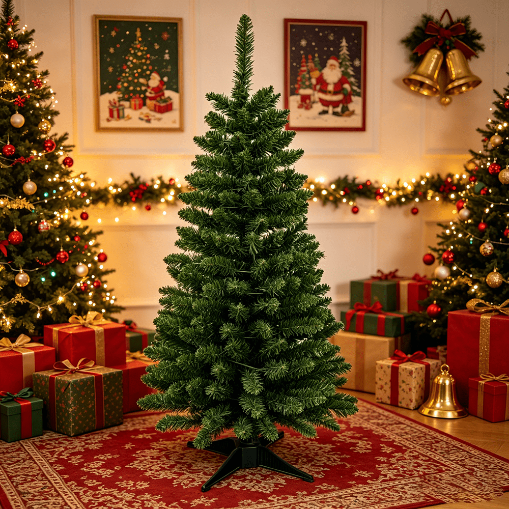 4 ft Christmas Tree with Lights - Artificial Christmas Tree, Battery Operated Christmas Tree, Small Mini Xmas Tree for Indoor Holiday Decorations, Tabletop, Living Room, Office