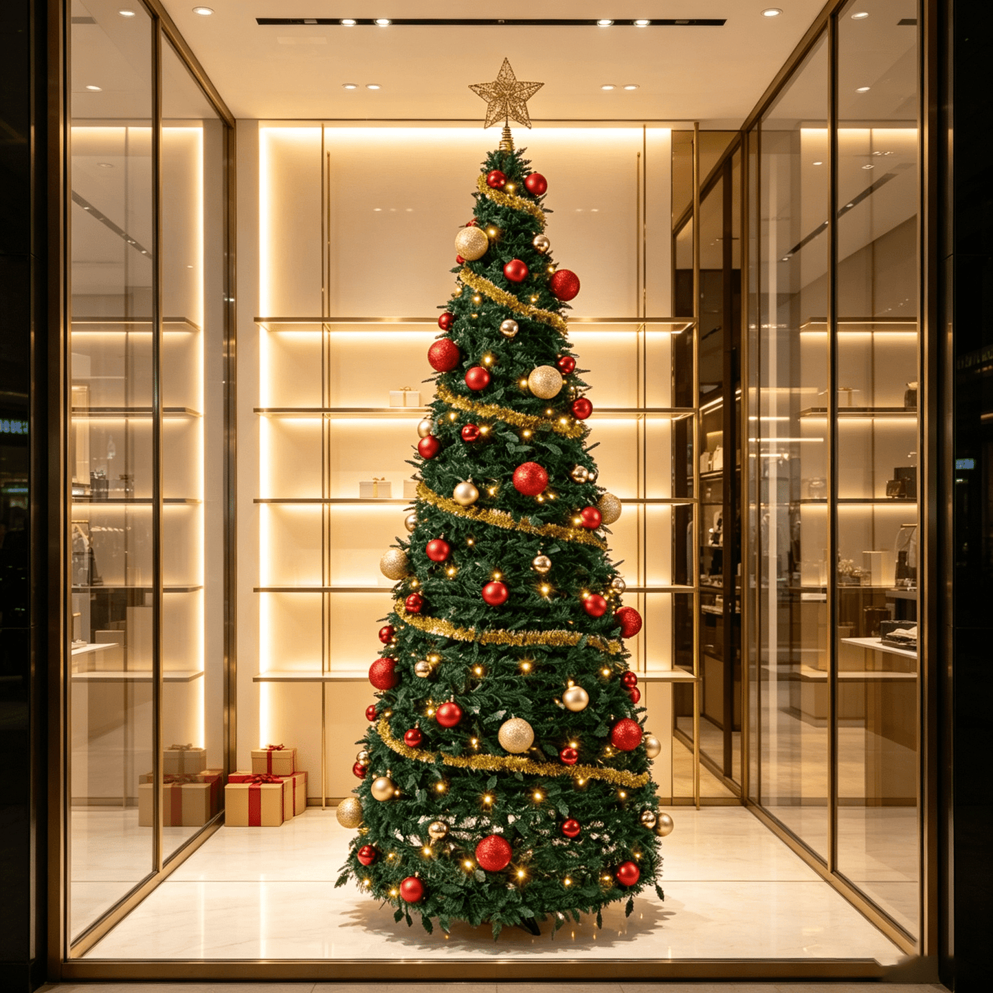 DR.Planzen 6ft Pop Up Christmas Tree with Red Ribbon, Pre-Decorated Artificial Xmas Tree with LED Lights, Foldable Collapsible with Plastic Base, Easy Assembly Holiday Decor