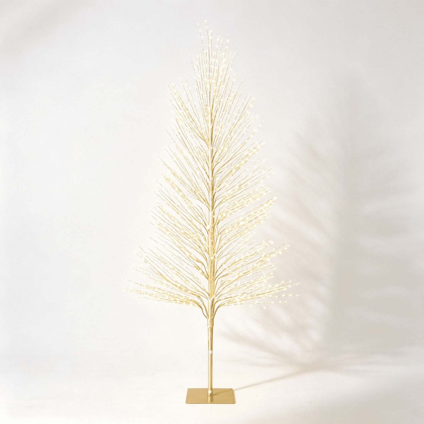 DR.Planzen 6FT Pre-Lit Twisted LED Christmas Tree, Golden Warm White Lighted Spiral Tree with Breathing Flash, Indoor & Outdoor Holiday Decor
