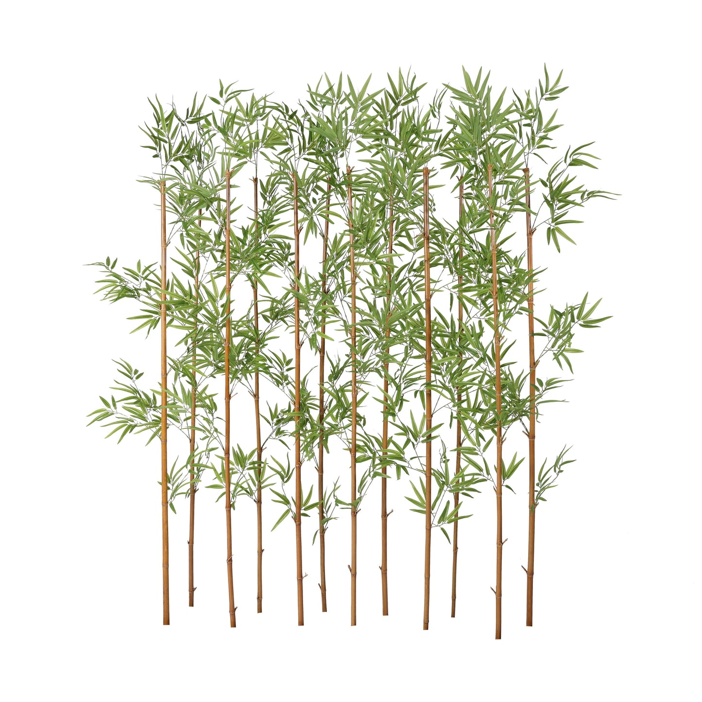 12 Pack 7FT Artificial Bamboo Privacy Screen - Faux Bamboo Plant Outdoor with Real Bamboo Poles, UV Resistant Dense Leaves Tall Fake Bamboo Fence Cover for Patio Backyard Balcony Wall Decor