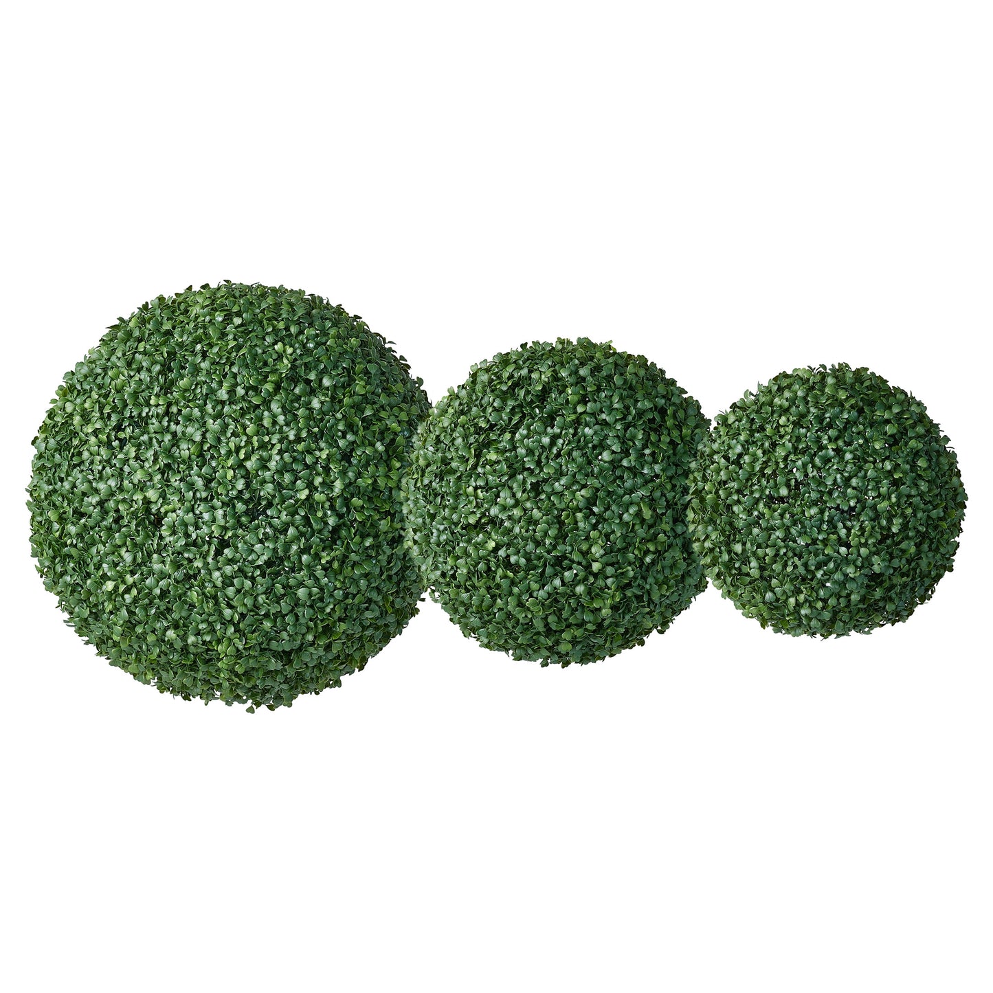 DR.Planzen 3 Pack Artificial Boxwood Topiary Balls Set (12/15/18 Inch), UV Resistant Fake Greenery Balls for Indoor Outdoor Decor, Garden Patio Front Door