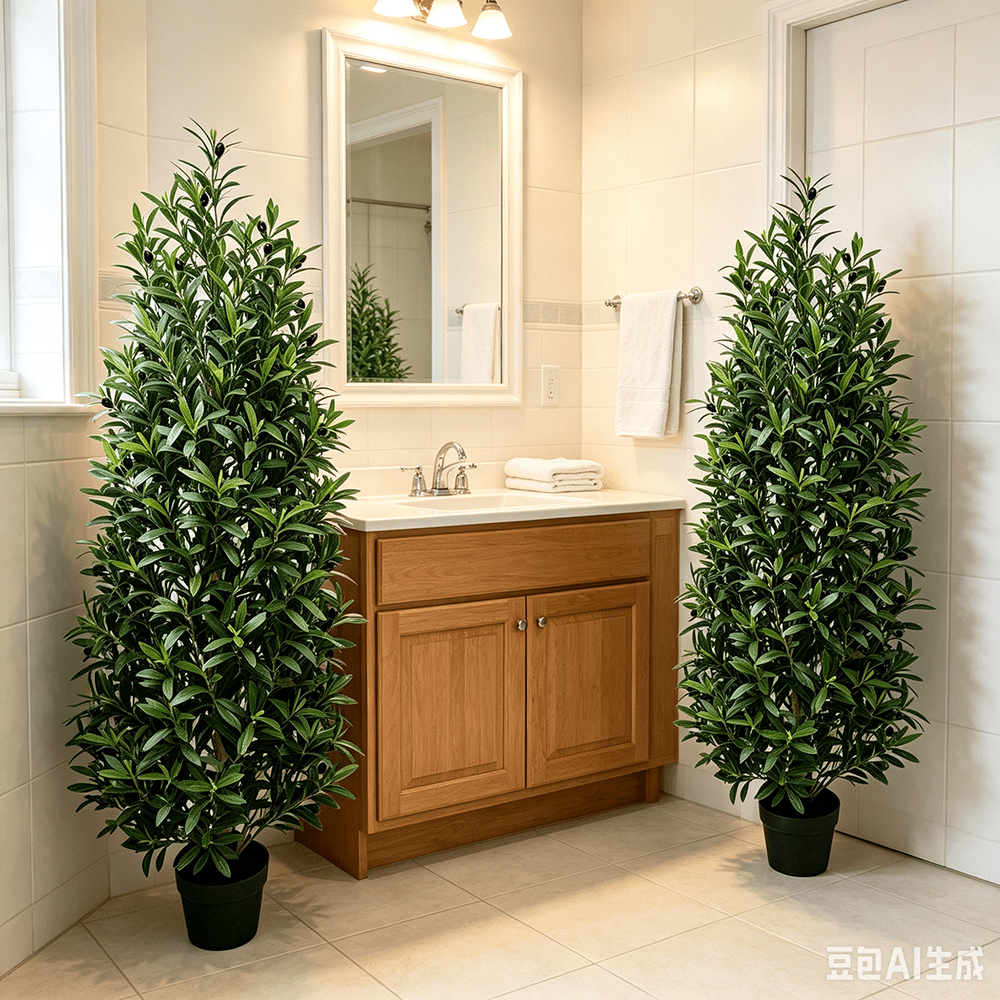 DR.Planzen 2 Pack 4 FT Artificial Olive Topiary Tree in Black Pot, Faux Olive Tree with 1700 Leaves, 78 Fruits, Fake Potted Olive Plant for Living Room Office Decor
