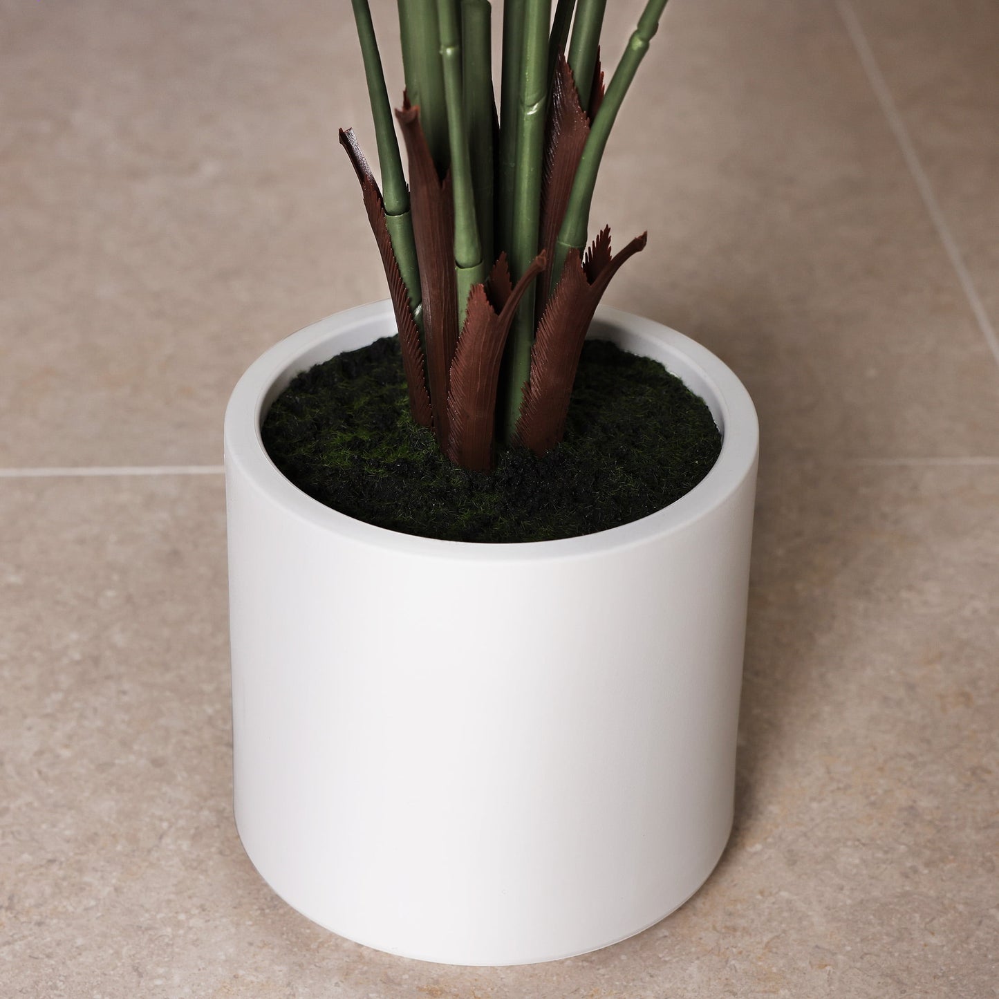 DR.Planzen 4.5ft Artificial Palm Tree with White Planter, Tall Faux Palm Tree, Artificial Plants for Home Office Decor