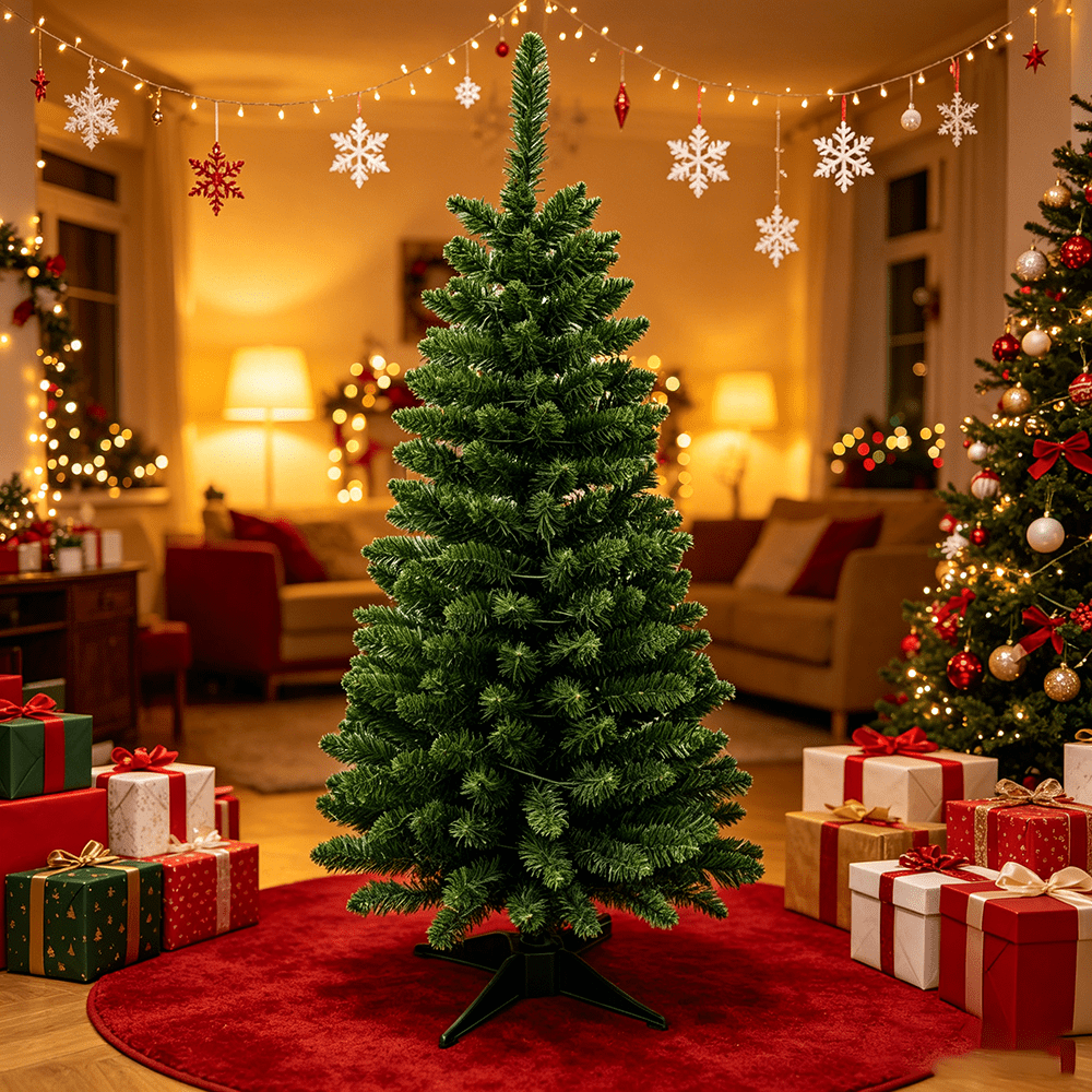 4 ft Christmas Tree with Lights - Artificial Christmas Tree, Battery Operated Christmas Tree, Small Mini Xmas Tree for Indoor Holiday Decorations, Tabletop, Living Room, Office