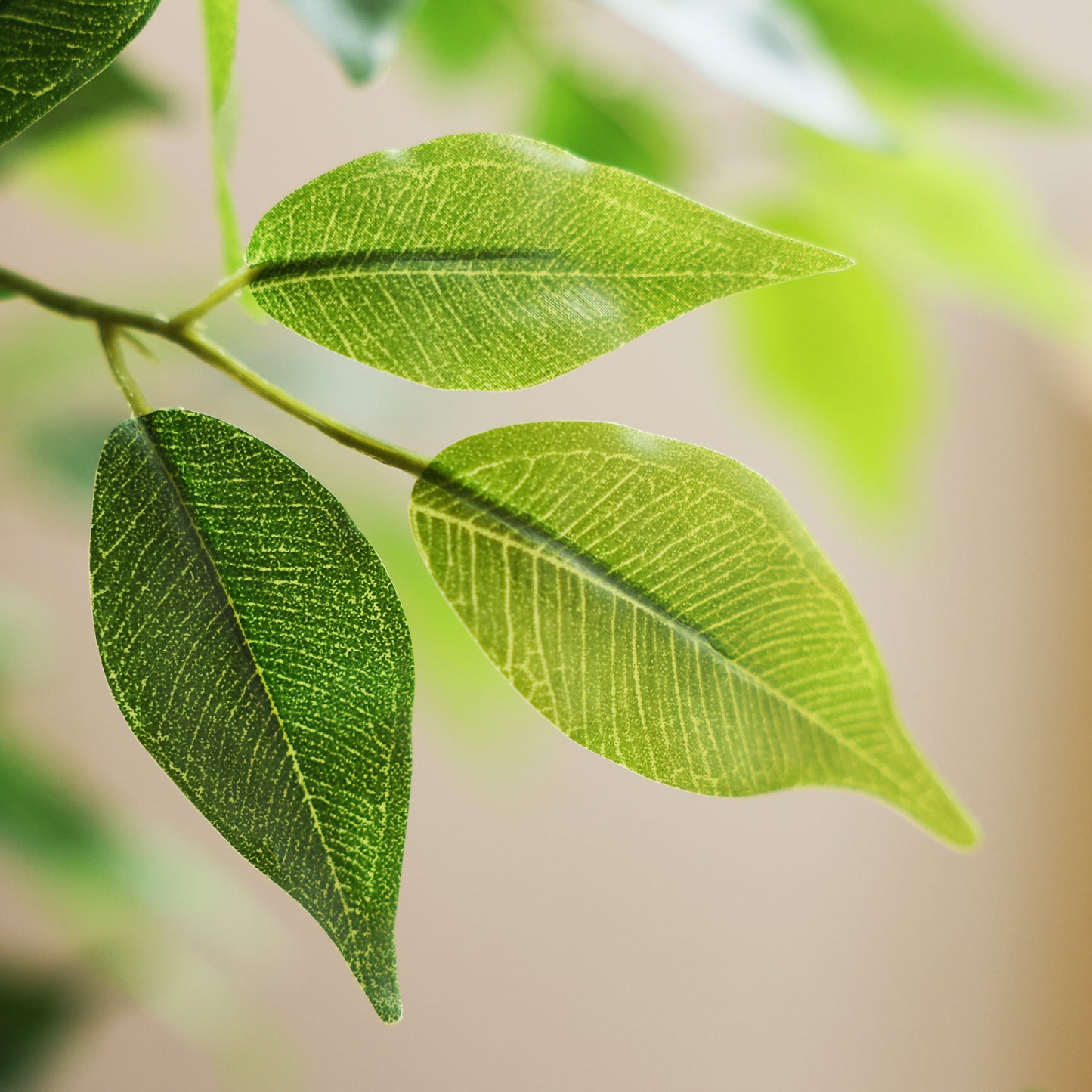 DR.Planzen 4.5ft Artificial Ficus Tree with White Planter, Tall Faux Ficus Tree, Artificial Plants for Home Office Decor