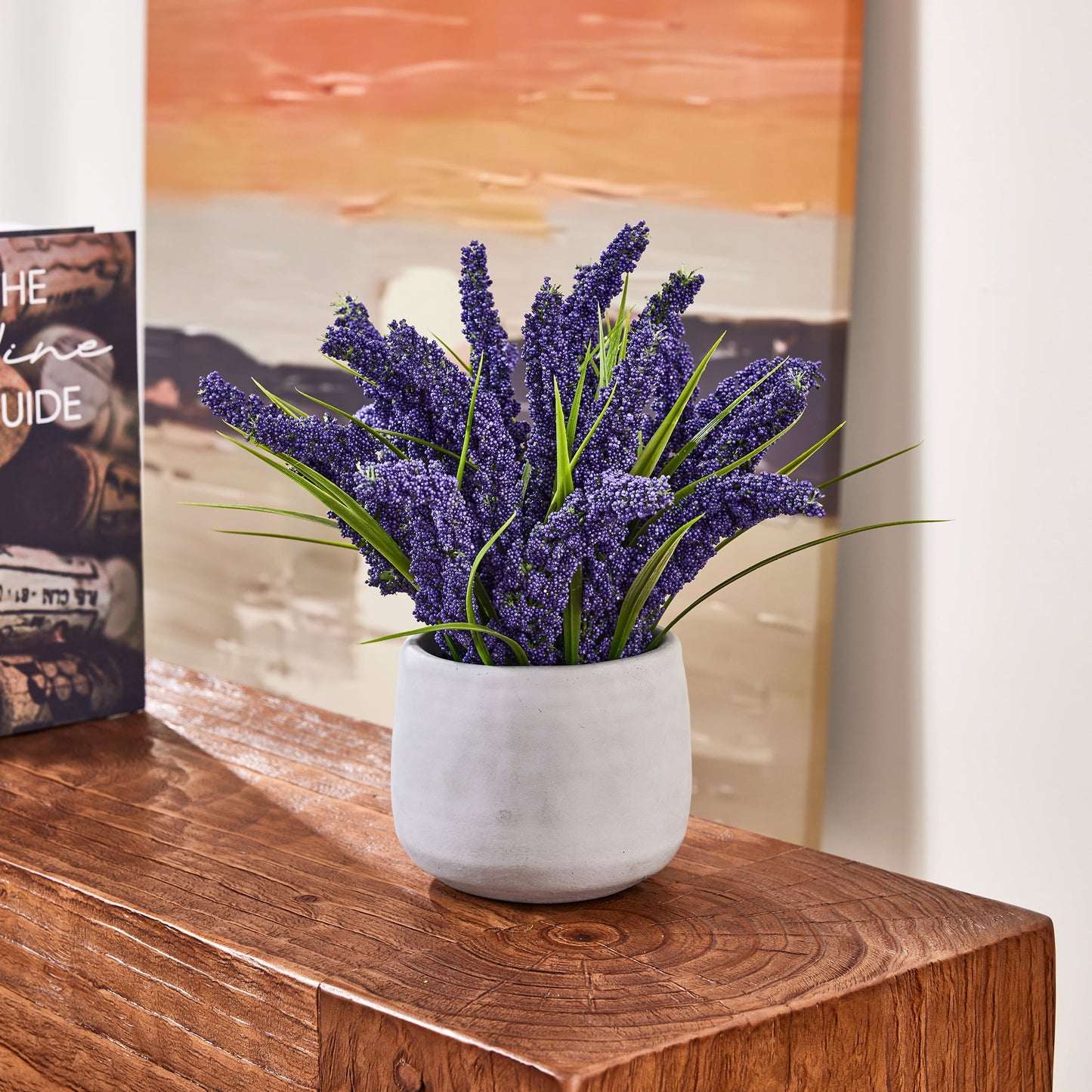 12in Artificial Lavender Plant in White Pot Faux Lavender Flowers Fake Lavender Plant, 21 Stems 42 Leaves Dense Realistic Purple Artificial Flowers for Farmhouse Home Bathroom Desk Decor