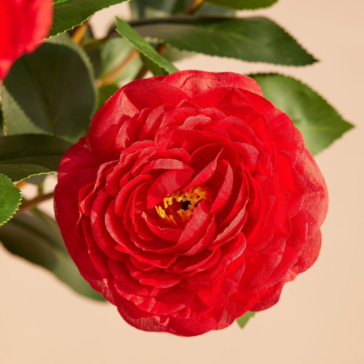 2 Pack Artificial Camellia Tree 3FT in Pot ¨C 27 Blooming Red Flowers & 252 Leaves UV Resistant Faux Camellia Plant for Indoor Outdoor Decor, Front Door Porch Patio Living Room Office