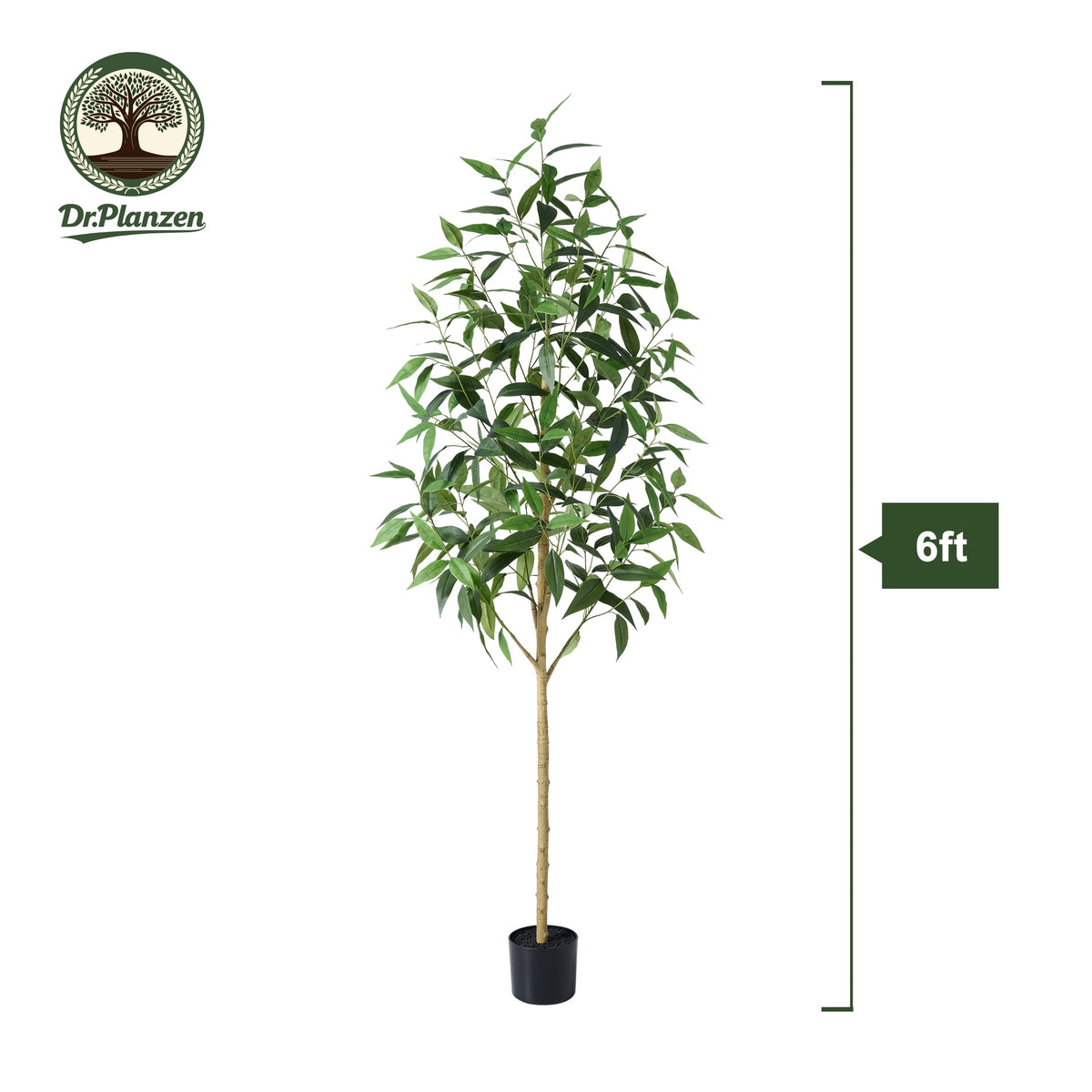 DR.Planzen 6ft Artificial Eucalyptus Tree,Tall Faux Eucalyptus, Large Floor Plant for Home, Office, and Commercial Decor