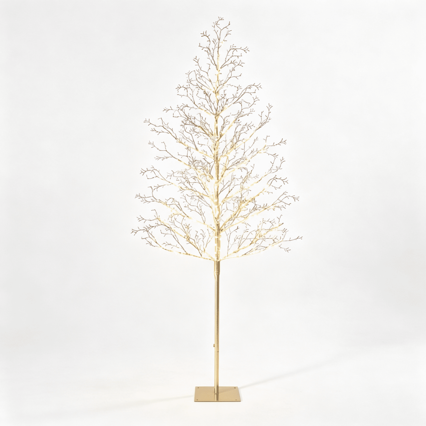 DR.Planzen 6FT Pre-Lit Ice Crystal Christmas Tree, Golden Warm White LED Lighted Tree with Breathing Flash Effect, Indoor & Outdoor Holiday Decoration