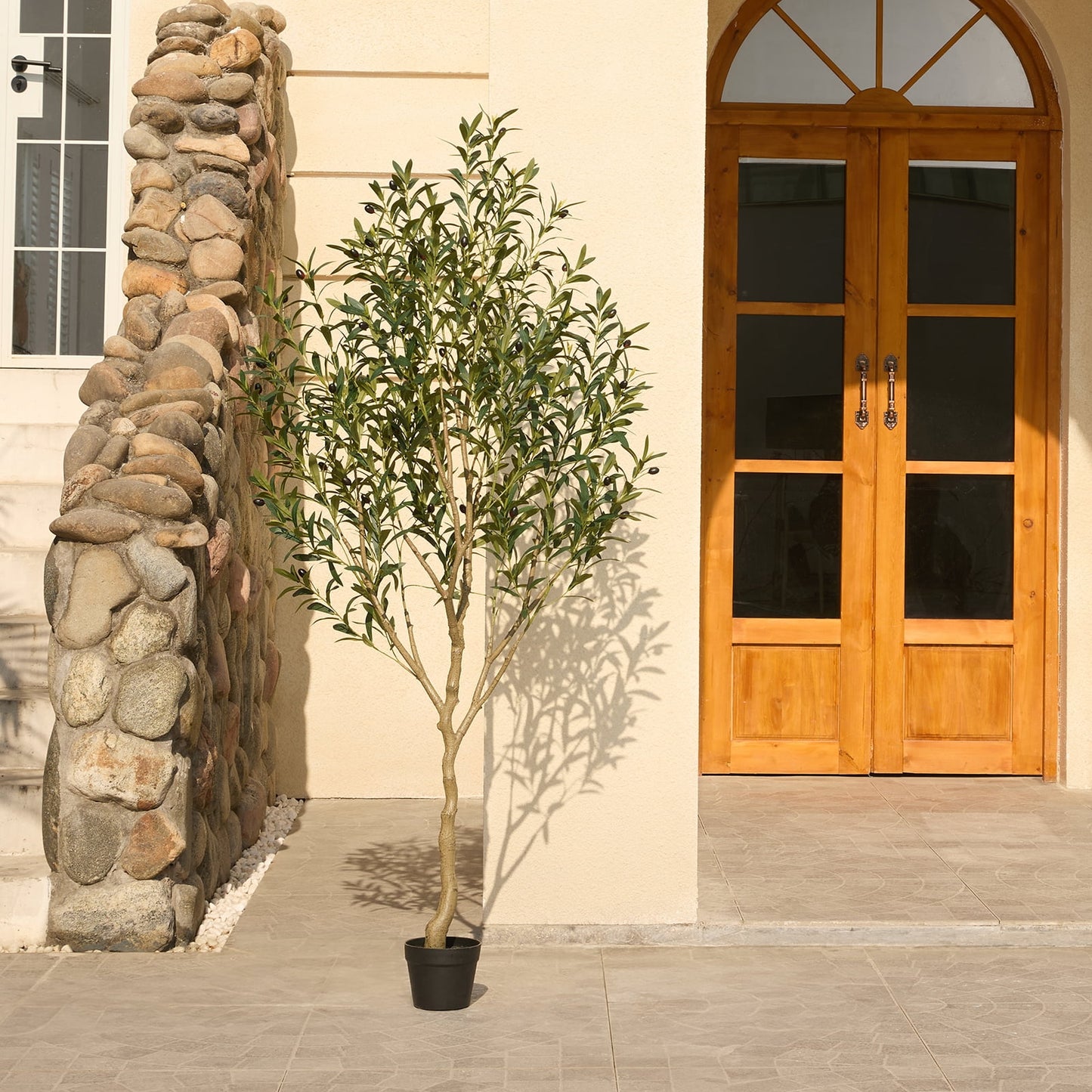 6FT Fuller Artificial Olive Tree in Pot, Artificial Olive Plants with Fruits, Realistic Indoor Outdoor Plants for Home Decor Housewarming Gift