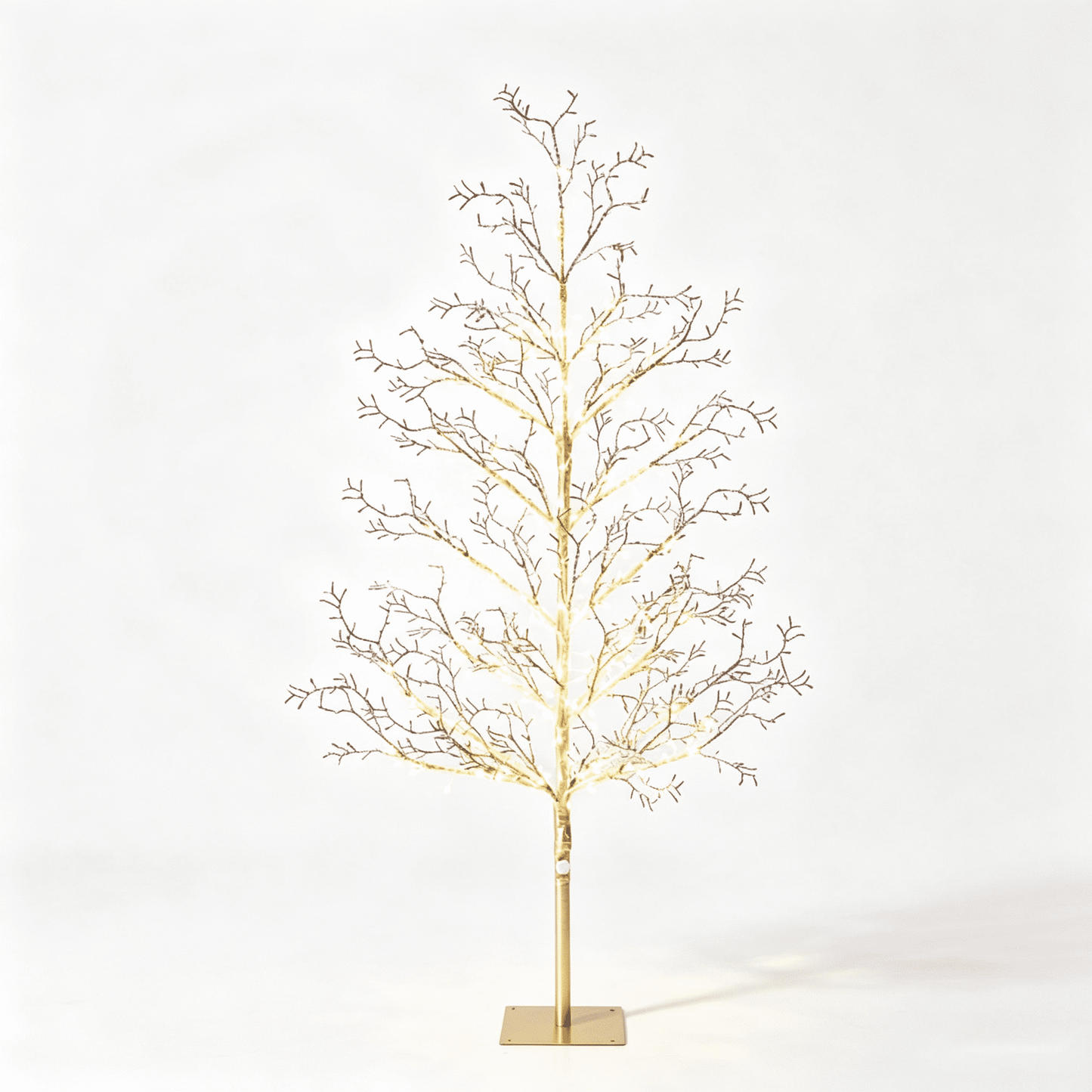 DR.Planzen 4FT Pre-Lit Ice Crystal Christmas Tree, Golden Warm White LED Lighted Tree with Breathing Flash Effect, Indoor & Outdoor Holiday Decoration
