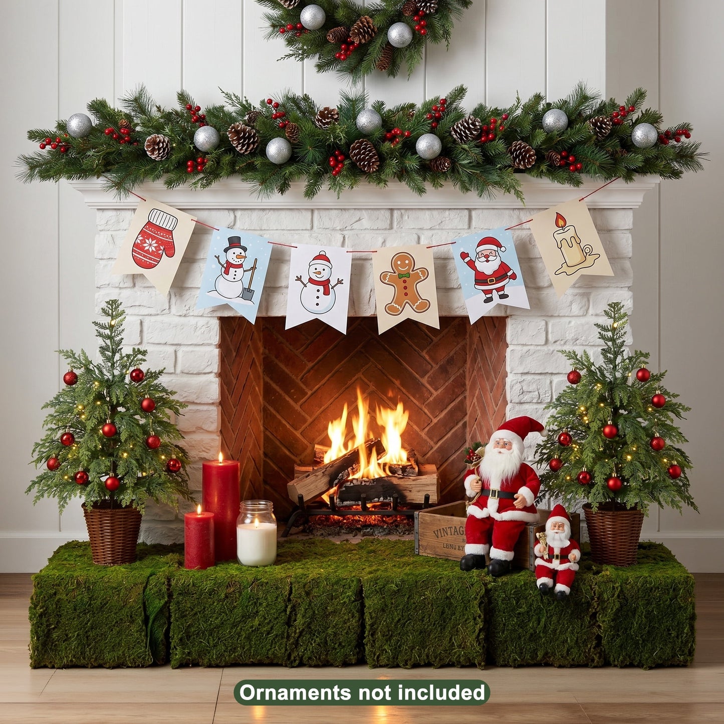 DR.Planzen 24" Pre-Lit Green Cypress Artificial Christmas Tree with 30 Warm White LED Lights, Mini Tabletop Xmas Tree in Woven Basket Base, Indoor Holiday Decoration
